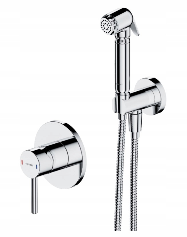 Omnires y flush -Mounted bidet set Chrome