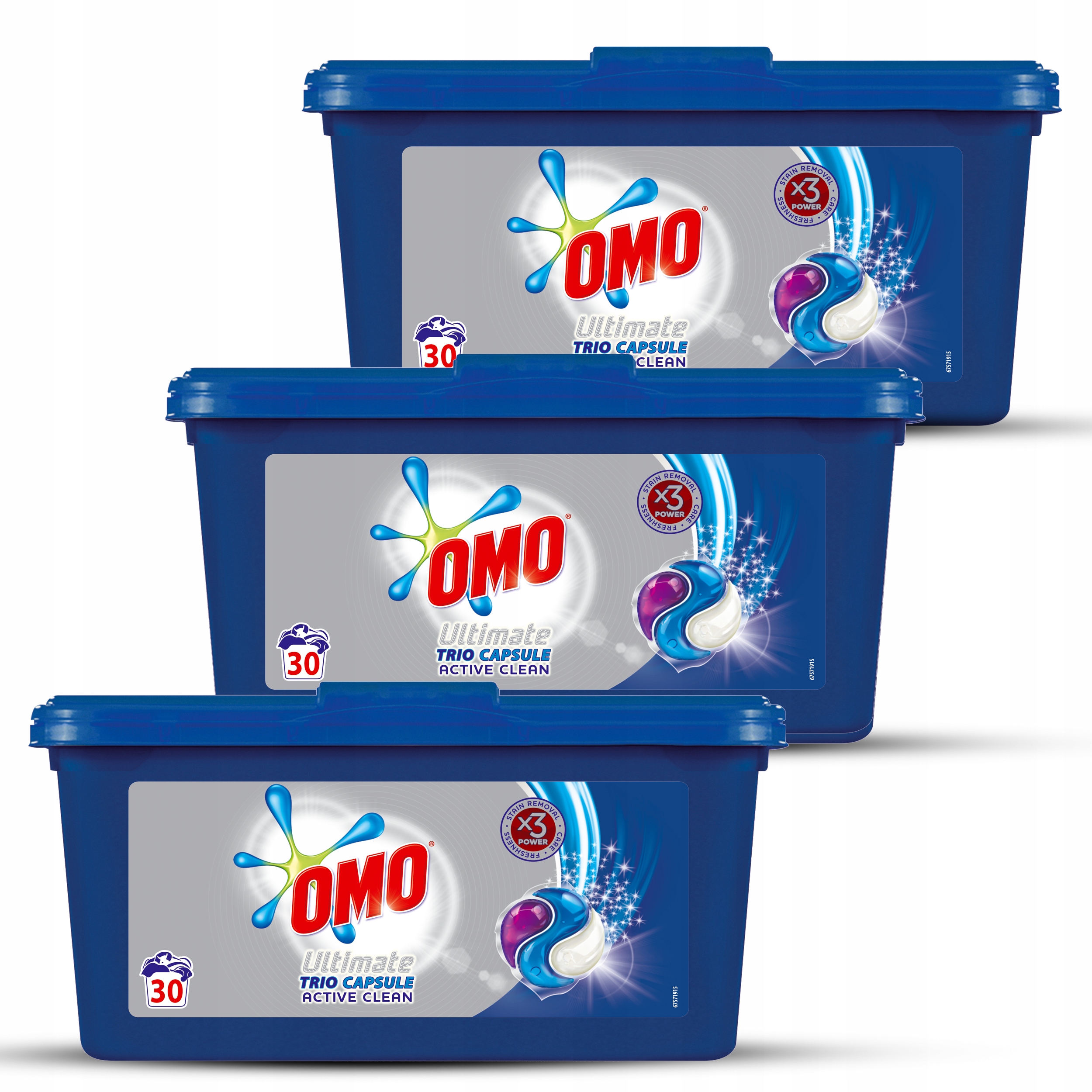 Pracie kapsuly a tablety - OMO ACTIVE CLEAN TRIO Pracové kapsuly 3x30PC