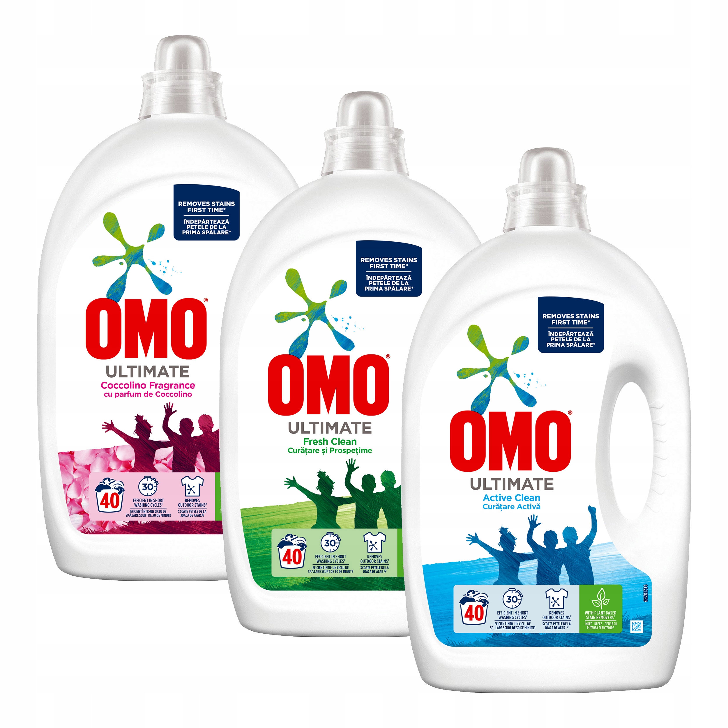 Prací gél - OMO Coccolino + Čerstvé + Active Pramentový gél 120PR 3x2L