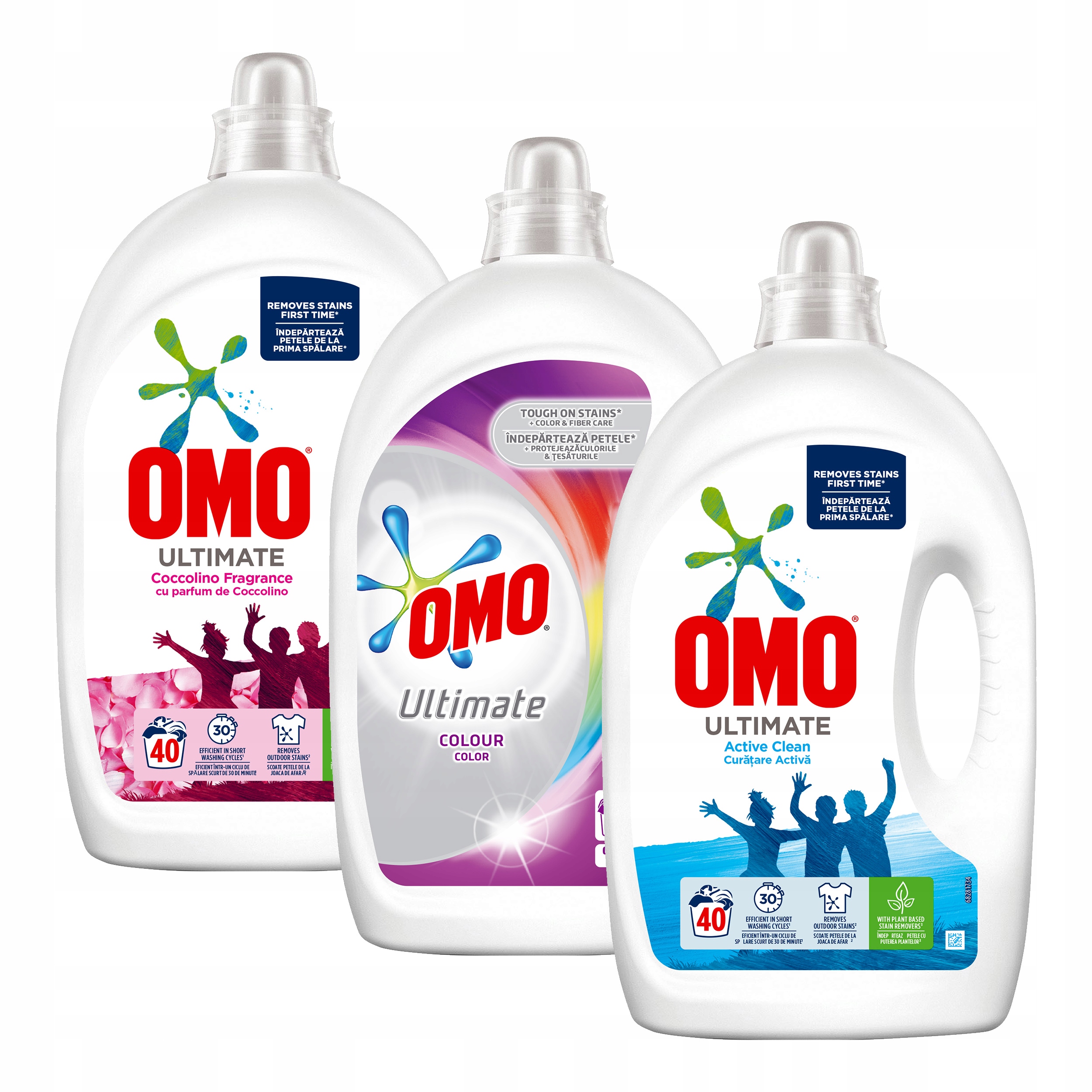 Prací gél - OMO Color + Active + Coccolino Waffic Gel 120PR 3x2L