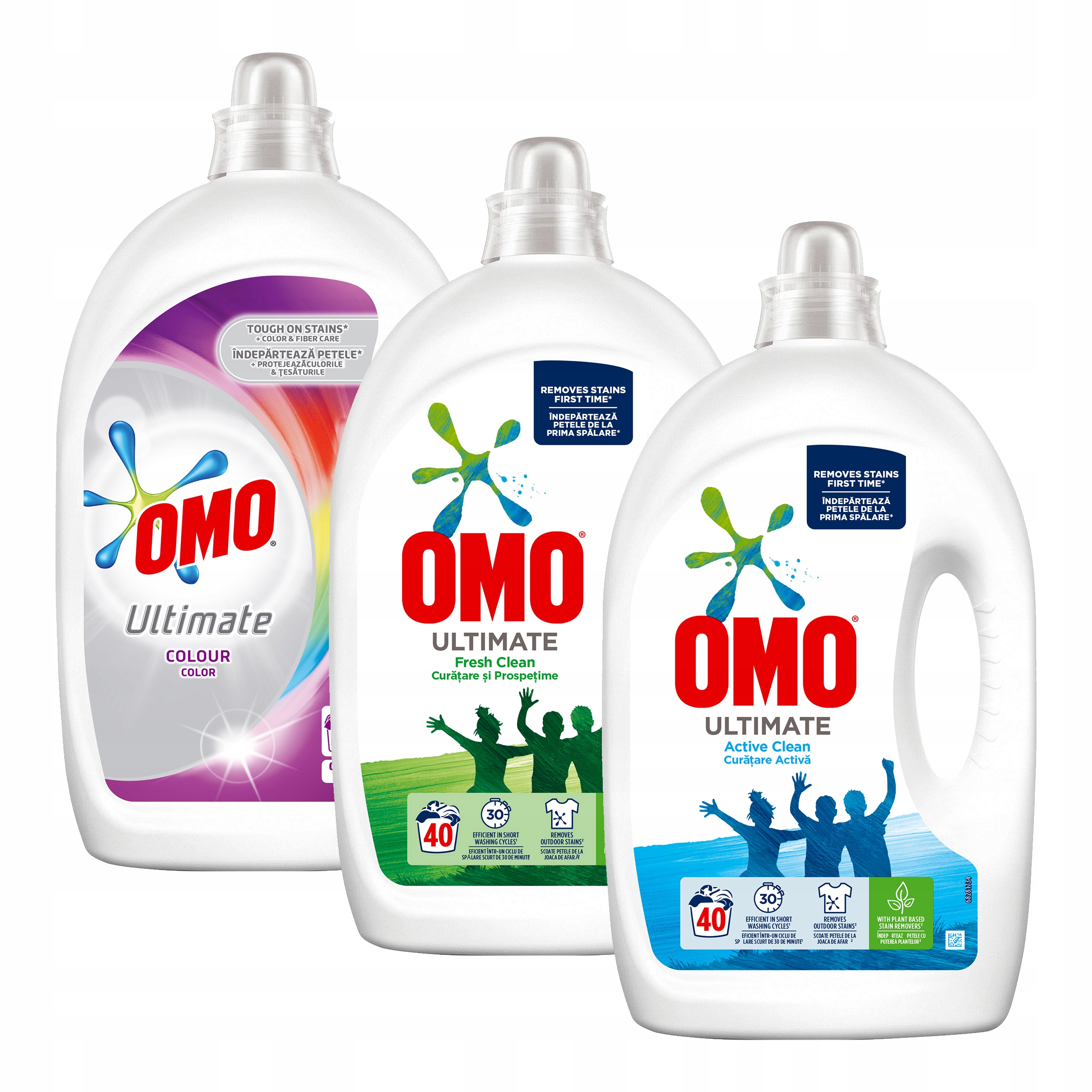 Prací gél - OMO Fresh + Active + Color prací gél 120pr 3x2L