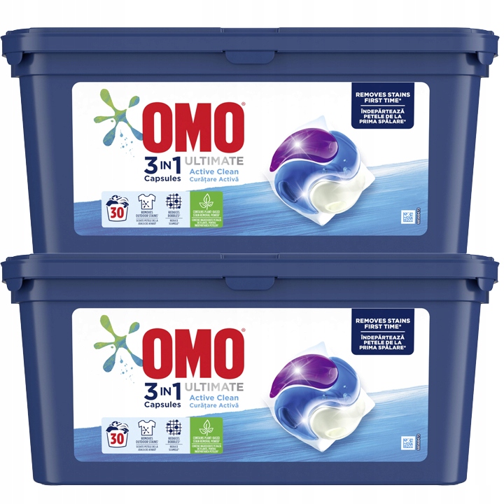 Pracie kapsuly a tablety - OMO Pracie kapsule Active Clean Caps 60 praní