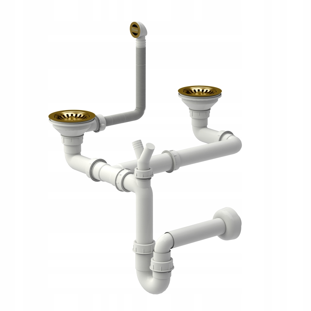 Kuchynská batéria - 3,5 "Odtok s Siphon 2 Chamber PVD Zloty