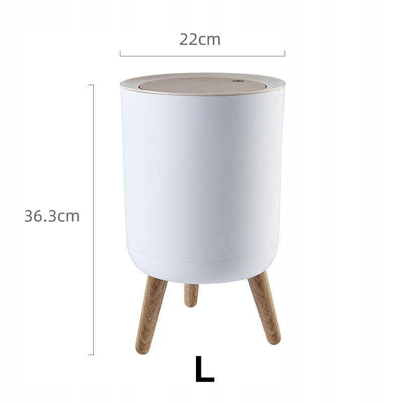 Round White Style 7L 15L Creative Garbage Bin