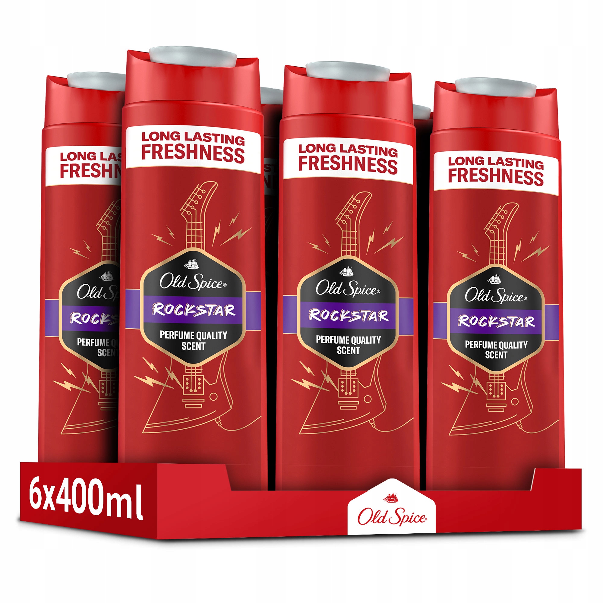 Pánska pena do kúpeľa Old Spice Rockstar, 3v1, 6x400ml