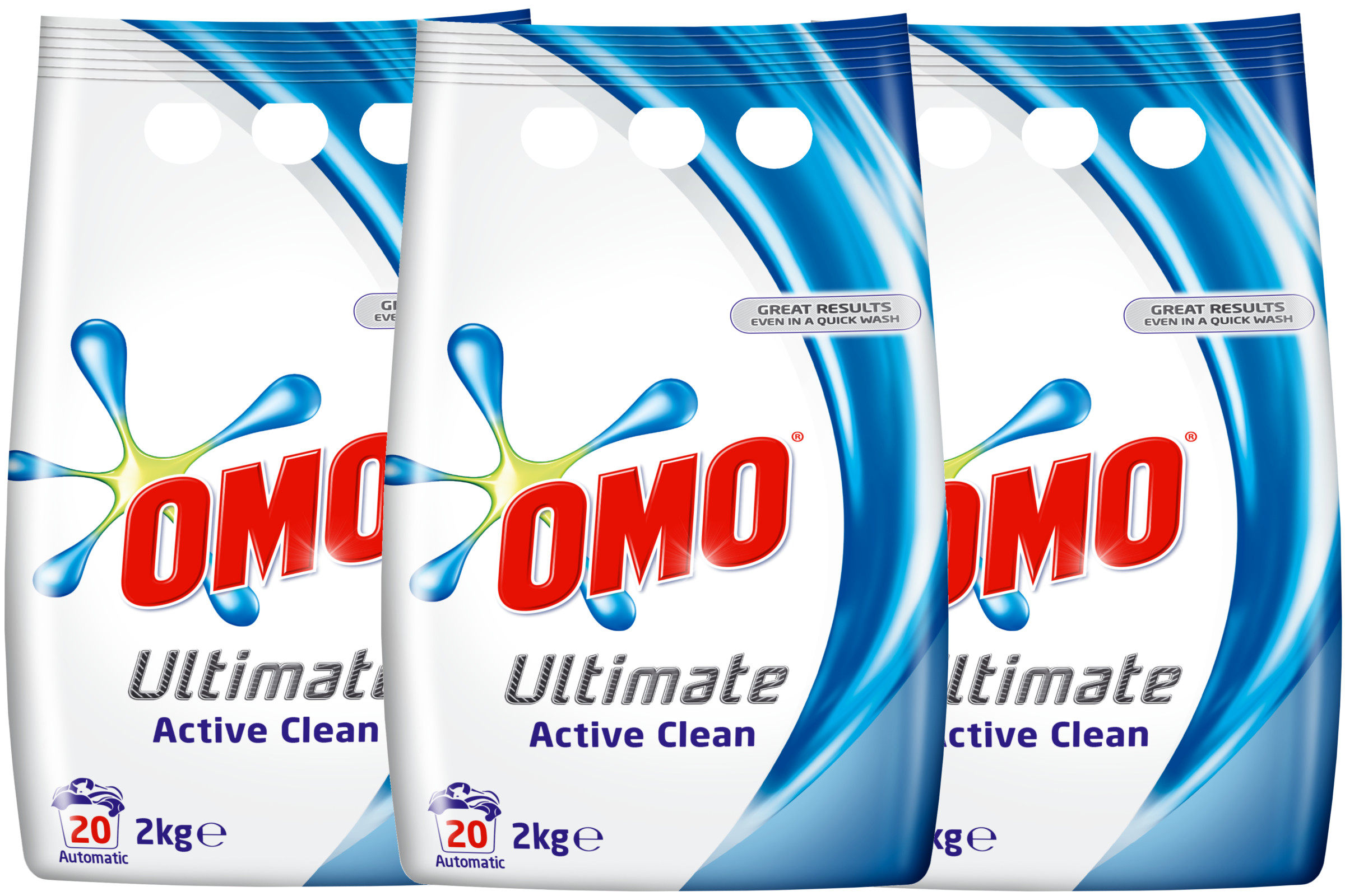 Prací prášok - OMO Ultimate Active Priadko 3 x 2KG 60PR