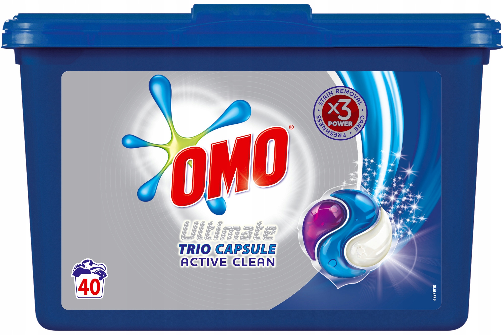 Pracie kapsuly a tablety - OMO Ultimate Active Trio Kapsules umývanie 40 kusov