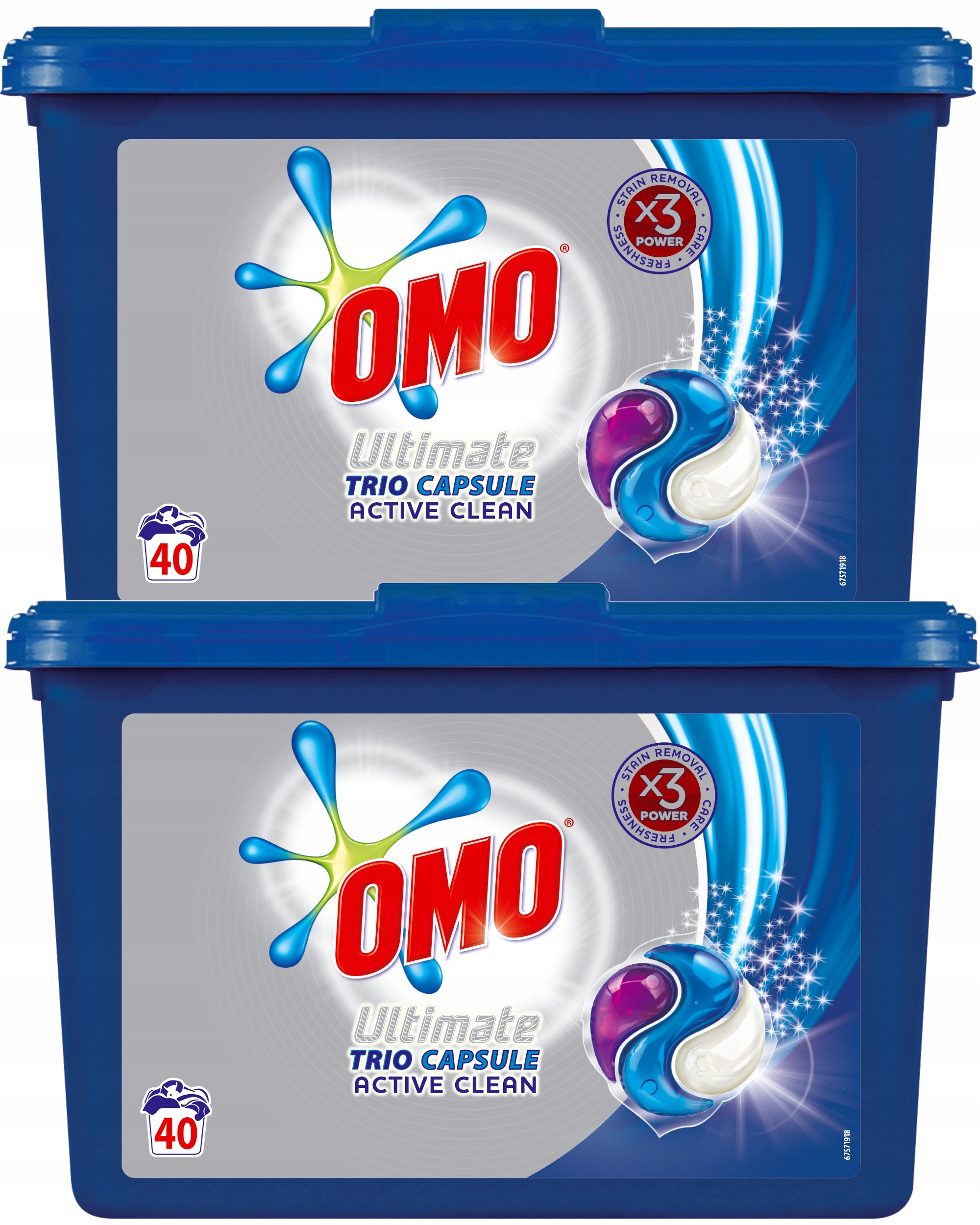 Pracie kapsuly a tablety - OMO Ultimate Active TRIO umývanie kapsúl 80ks XL