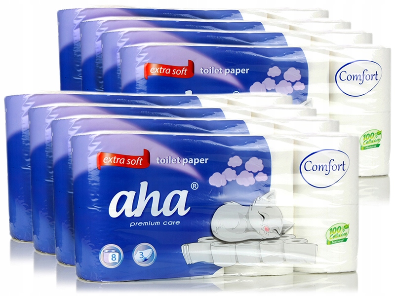 AHA toaletný papier aha biela cellulóza 64 valcov 3 w