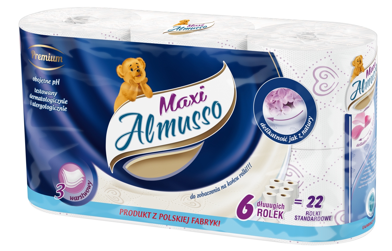 TOALETNÝ PAPIER ALMUSSO CELULÓZOVÝ BIELY 6 KS 35m