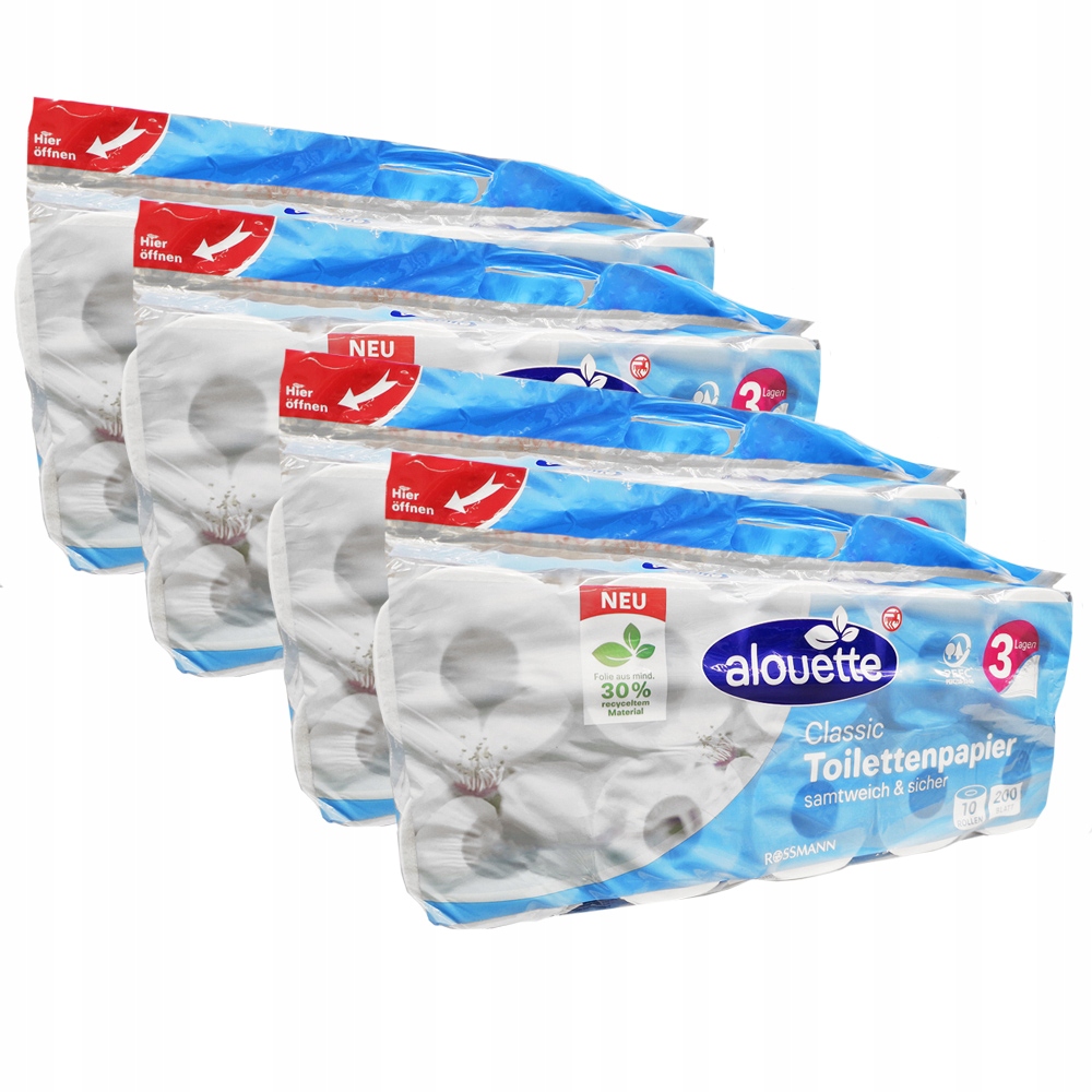 Toaletný papier aouette 40 vrstvené valčeky