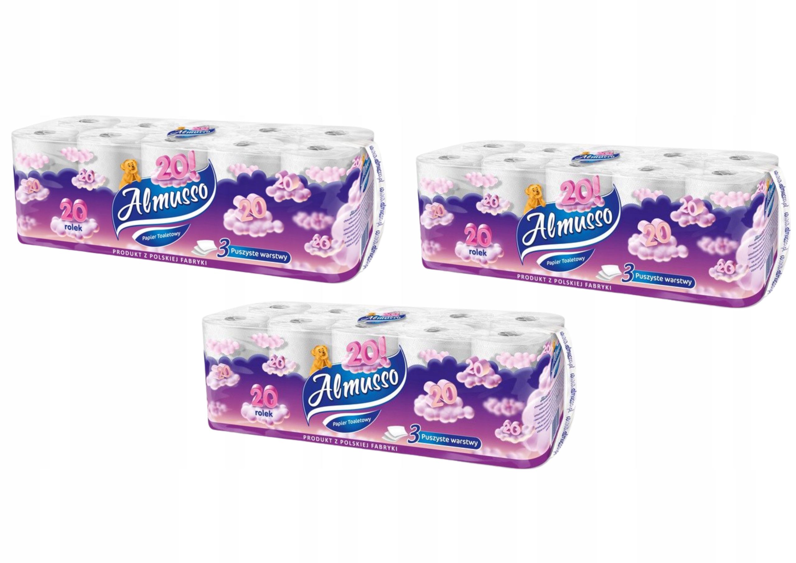 TOALETNÝ PAPIER BIELY CELULÓZOVÝ ALMUSSO 3W x 3 bal
