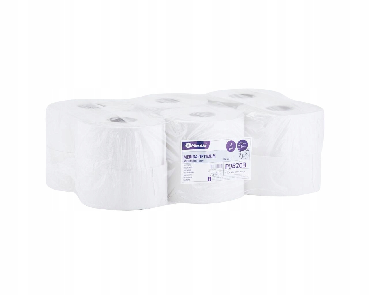 Biely toaletný papier Merida optimum mini POB203