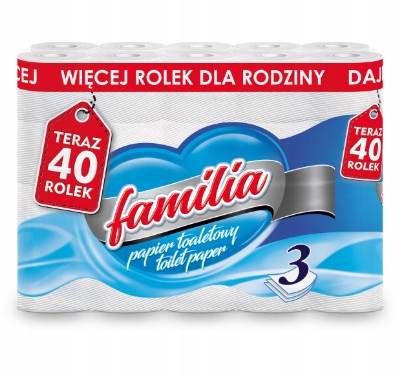 Toaleta familia biely papier 40 valčekov 3 vrstvy