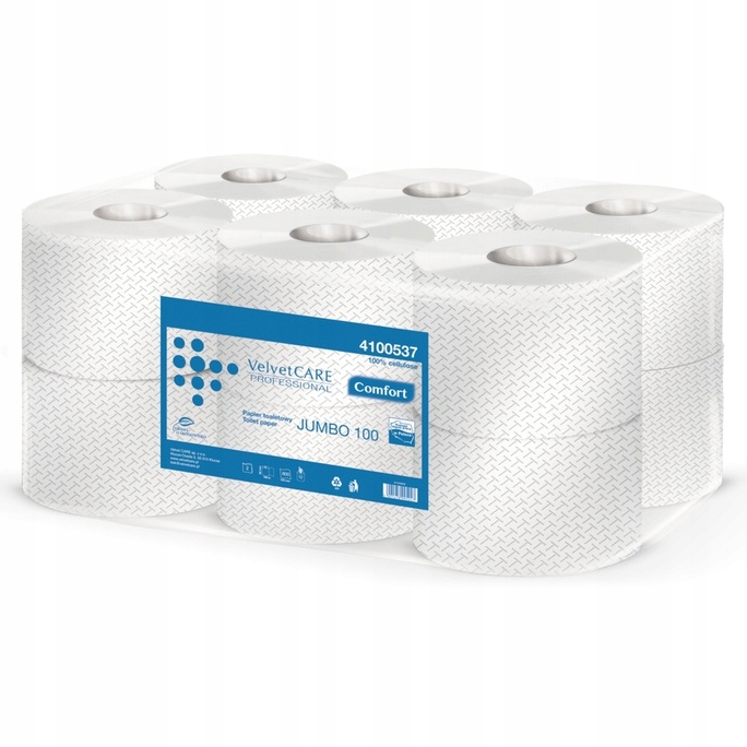Jumbo zamatový toaletný papier biely cellulóza 12 ks