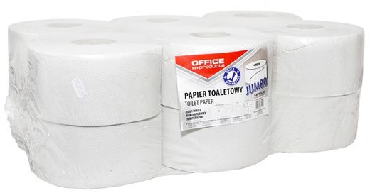 Jumbo 1-vrstvový papierový toaletný papier. 12ks