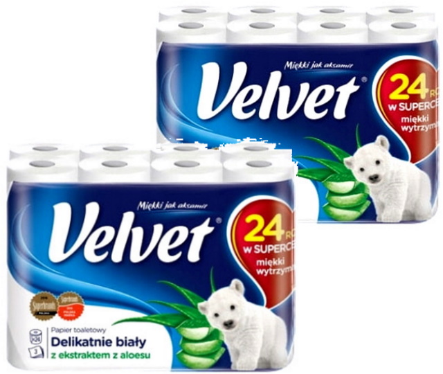 Velvet 2x24 toaletný papier = 48 vrstvených valčekov