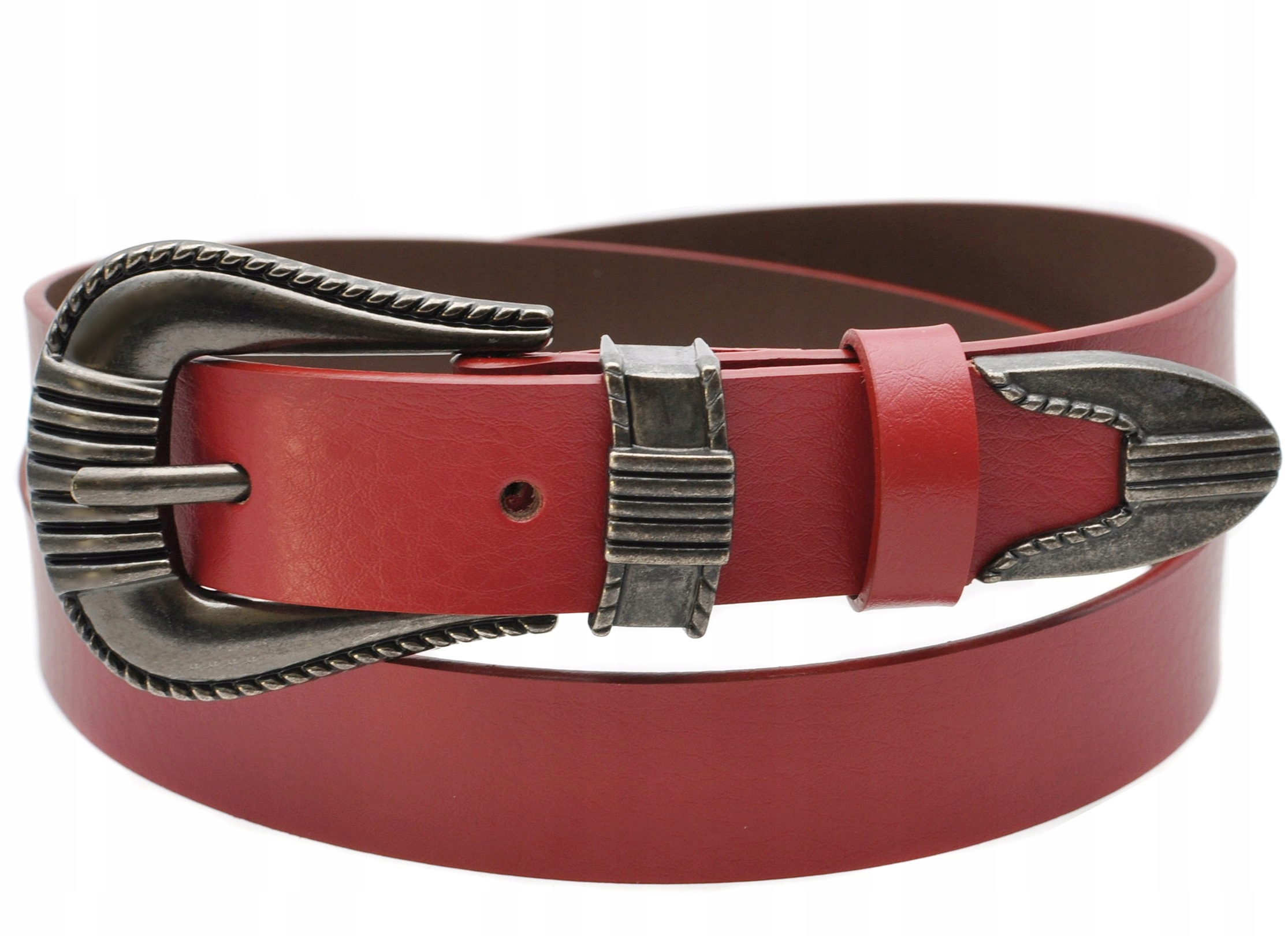 Opasok - Promesso Red, Gray Strip - ženský produkt