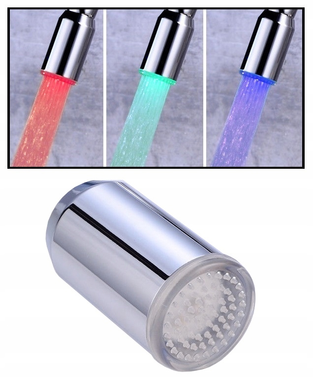 LED perla, mosadz, kryt kohútika, 3 farby