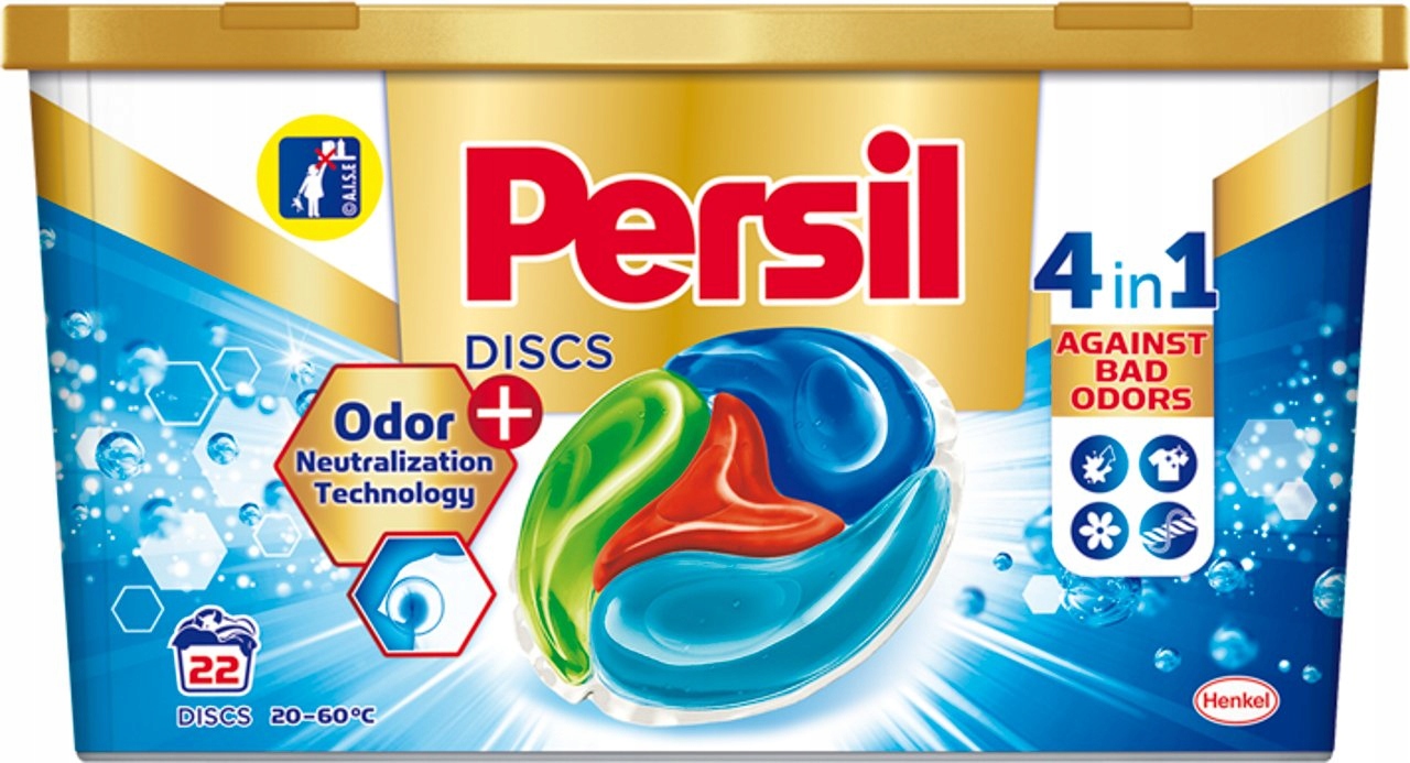Pracie kapsuly a tablety - Persil Malodor Disky Umývanie kapsúl 22 kusov