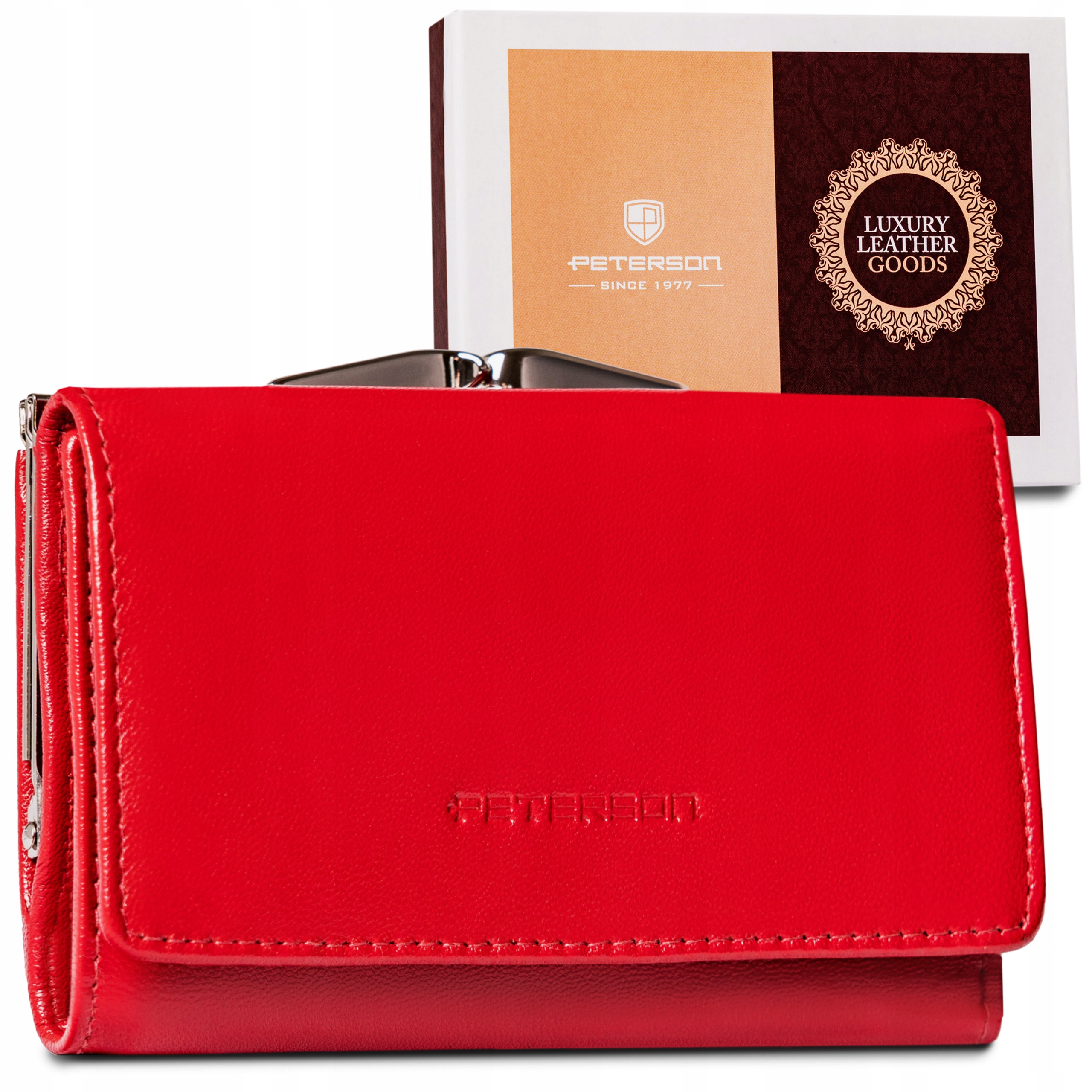 Peňaženka - Peterson Peterson Wallet Natural Leather Black, Red PTN BC-467-čierna produkt červenej ženy