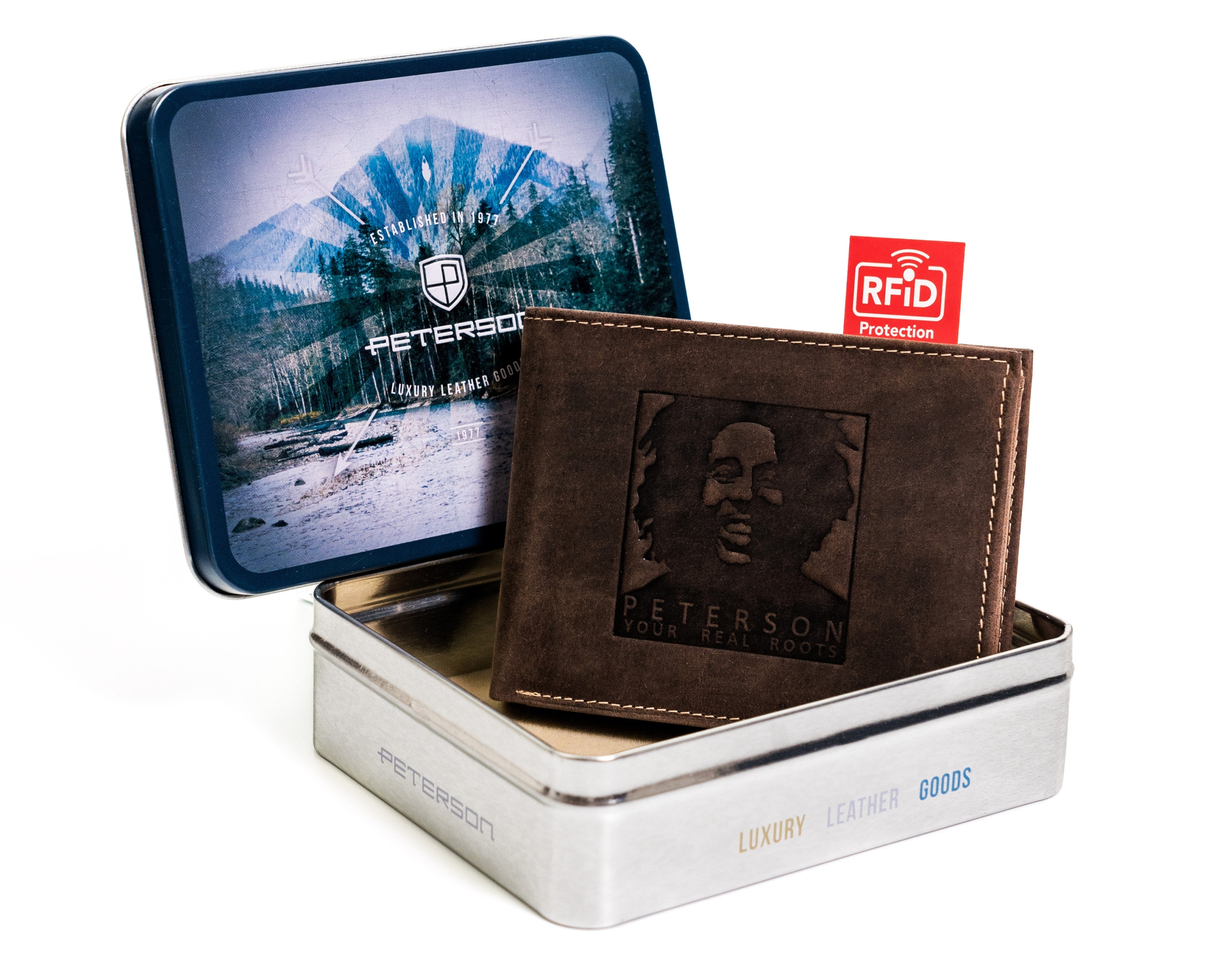 Peňaženka - Peterson Wallet Prírodná koža hnedá 304bob - pánsky produkt