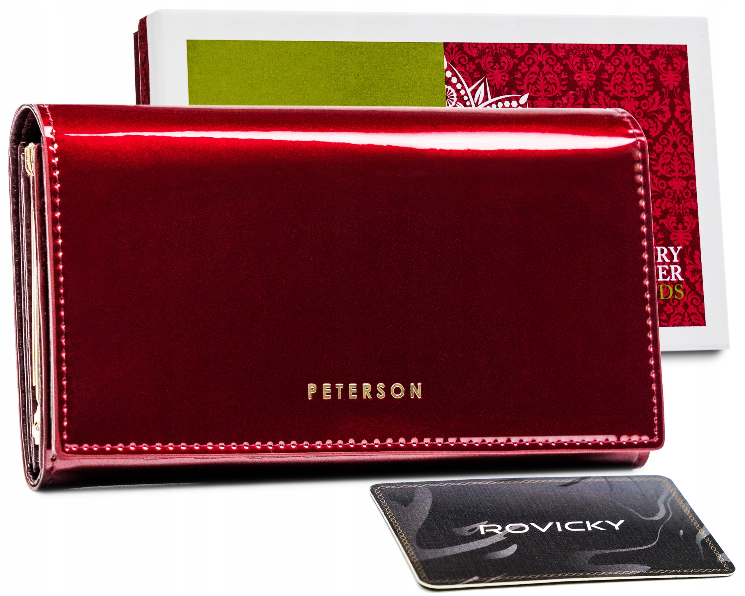 Peňaženka - Peterson Peterson Wallet Natural Leather Red BC -466 - Dámsky produkt