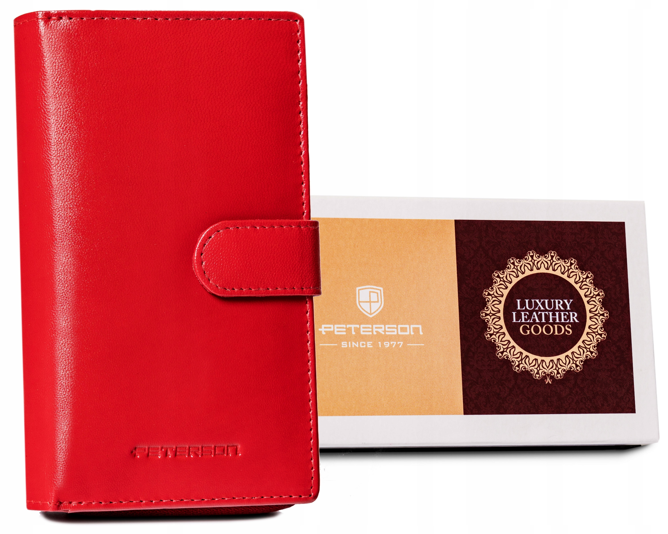 Peňaženka - Peterson Peterson Wallet Prírodná koža červená PTN RD-42-GCL Red-Women's Product