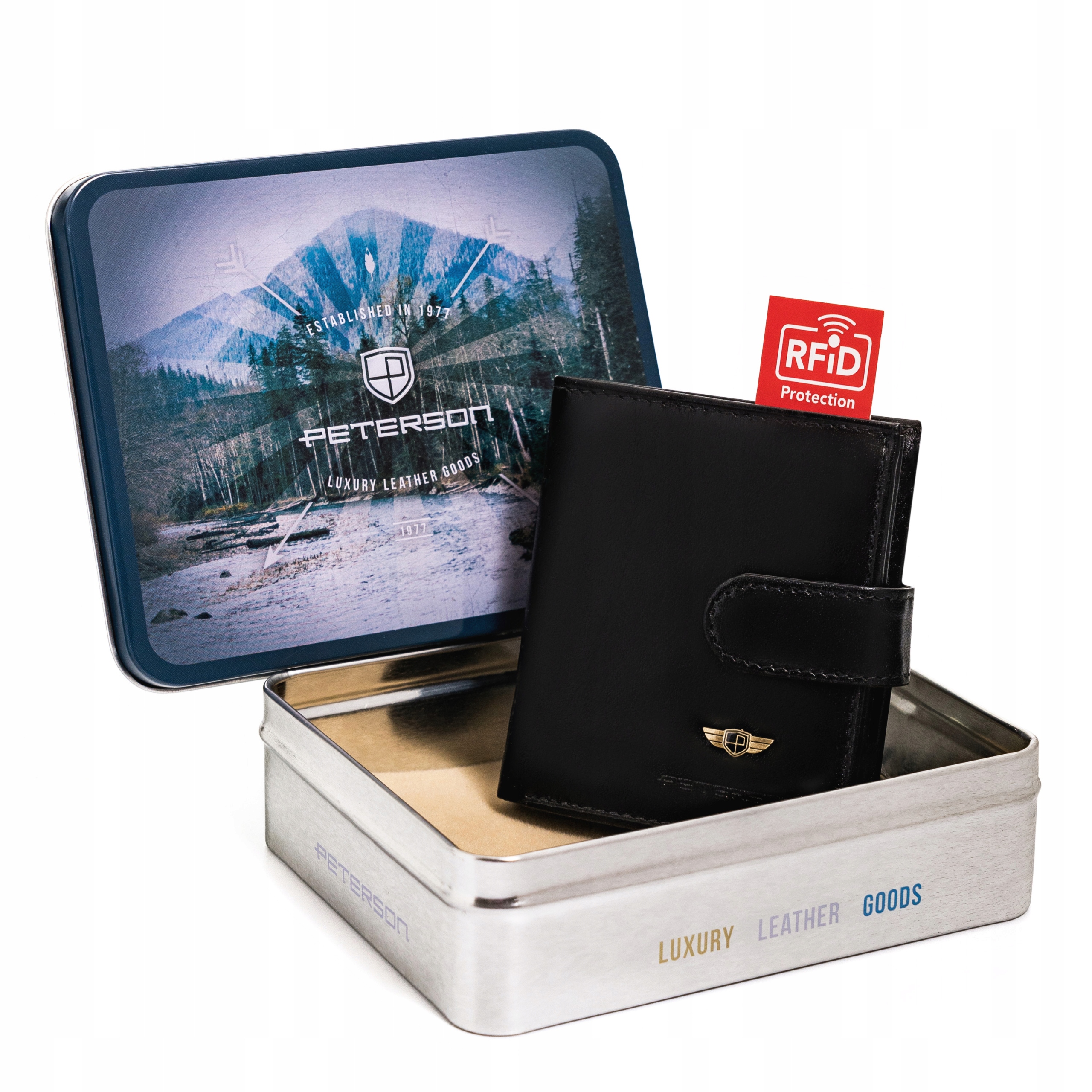 Peňaženka - Peterson Wallet Prírodná koža Čierna PTN 365Z 2-1-1-9641-Men's Product