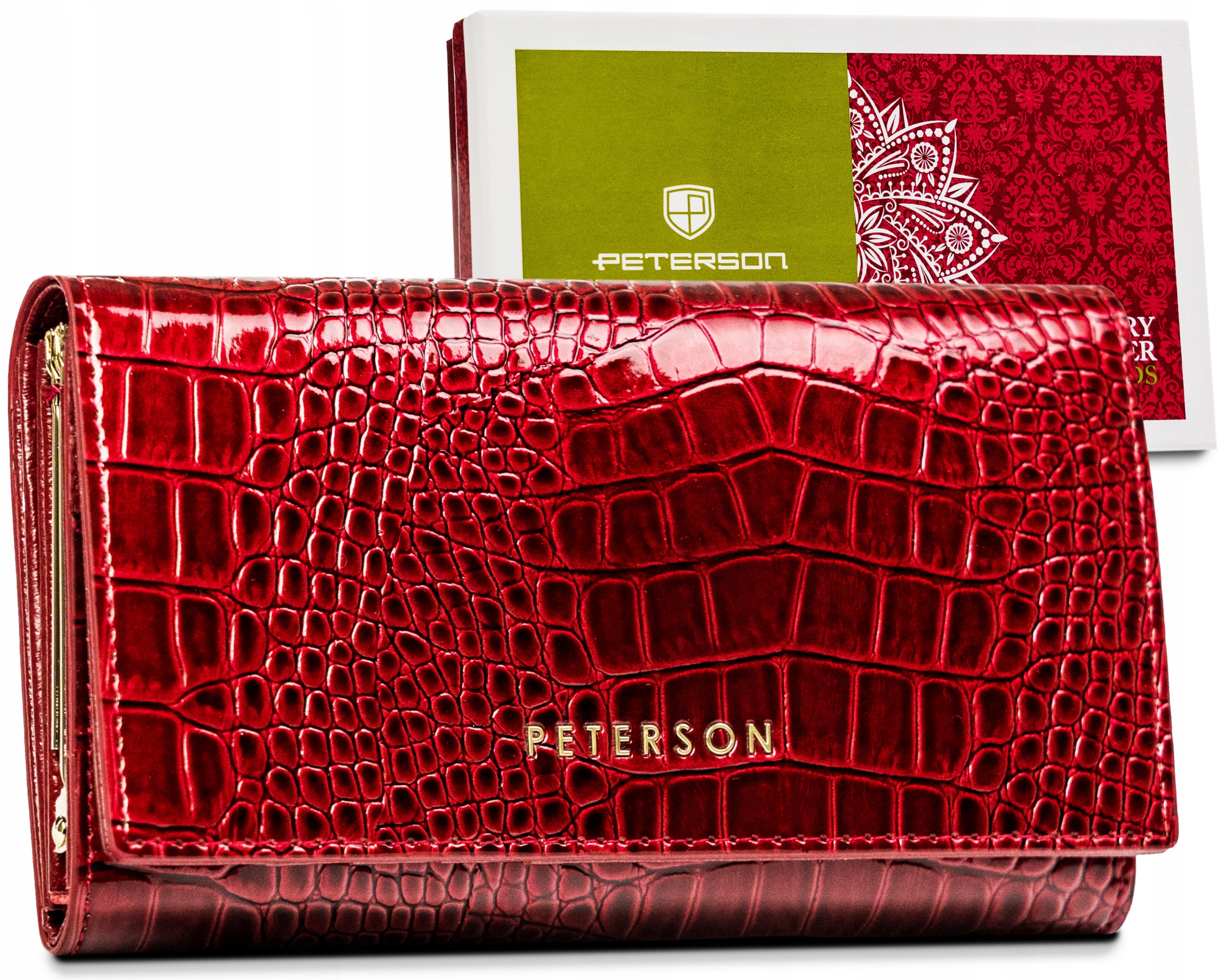 Peňaženka - Peterson Peterson Wallet Prírodná koža červená PTN CR-466