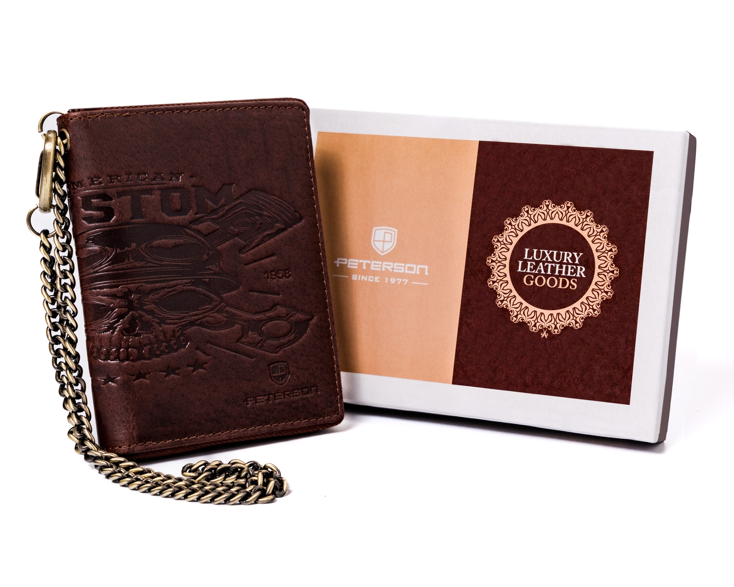 Peňaženka - Peterson Wallet Prírodná koža hnedá PTN N4C-07-HWM-1285-Men's Product