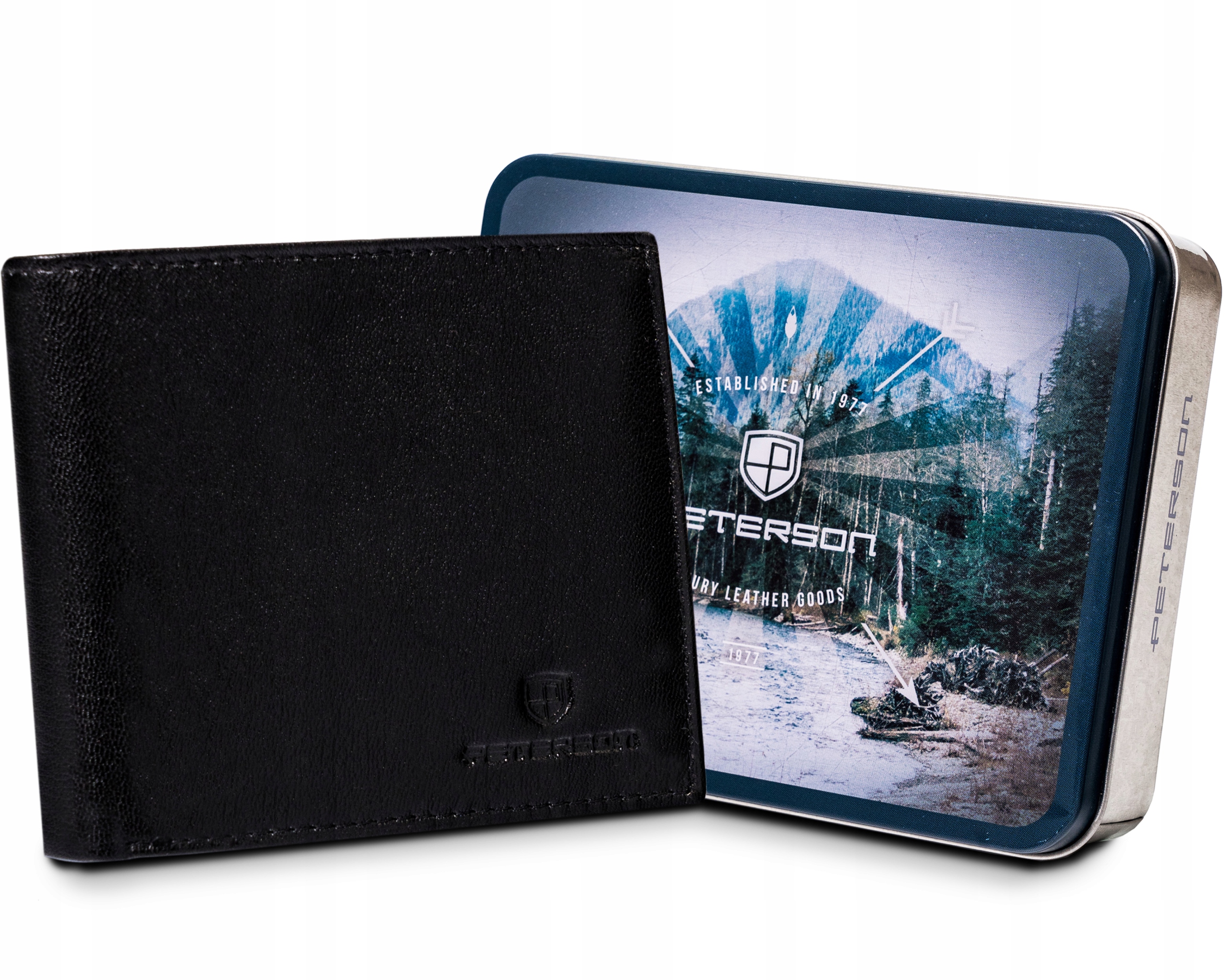 Peňaženka - Peterson Wallet Natural Leather Black PTN 309k - Pánsky produkt