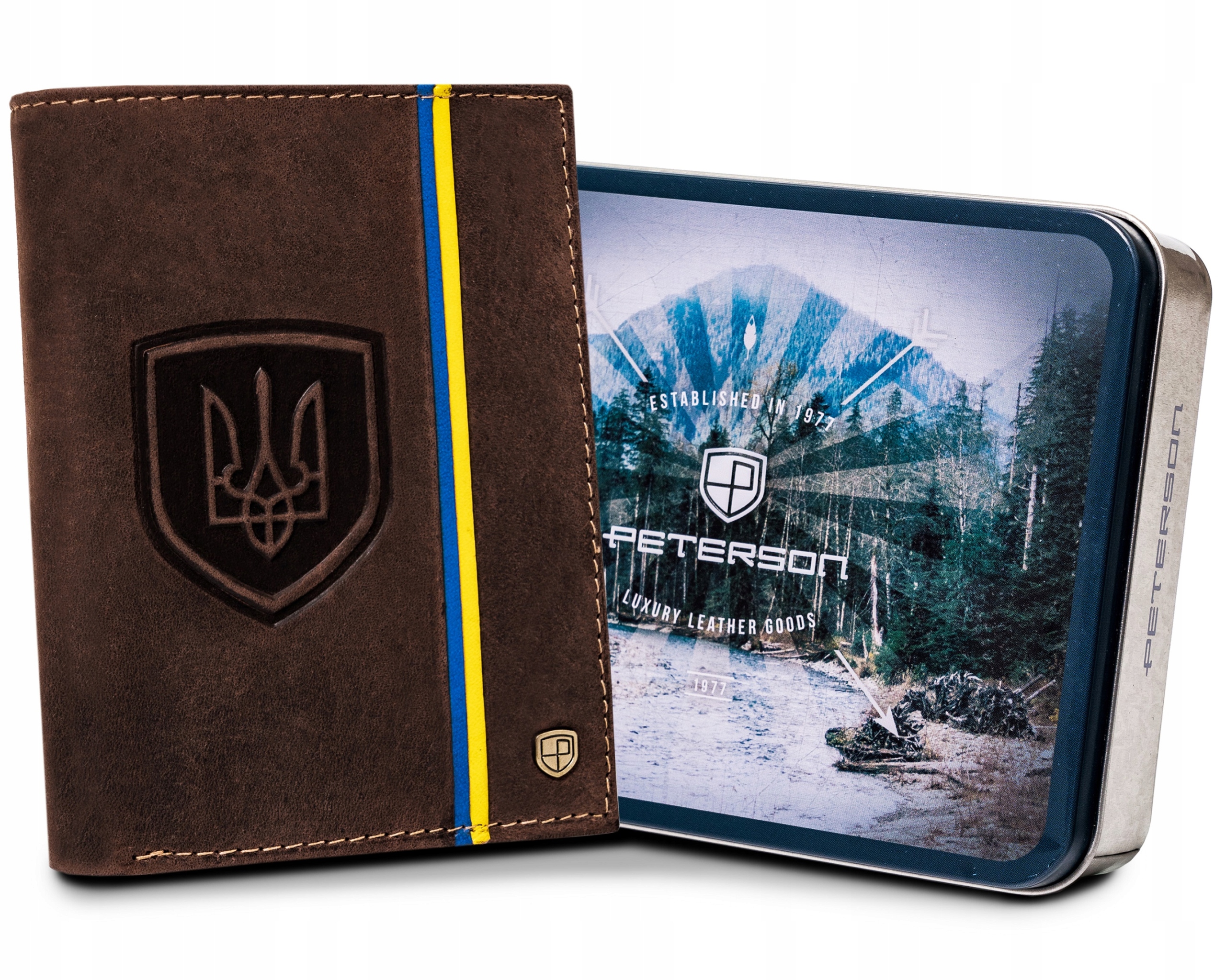 Peňaženka - Peterson Peterson Wallet Prírodná koža hnedá PTN 324-p-up produkt UA-Hunt-Men