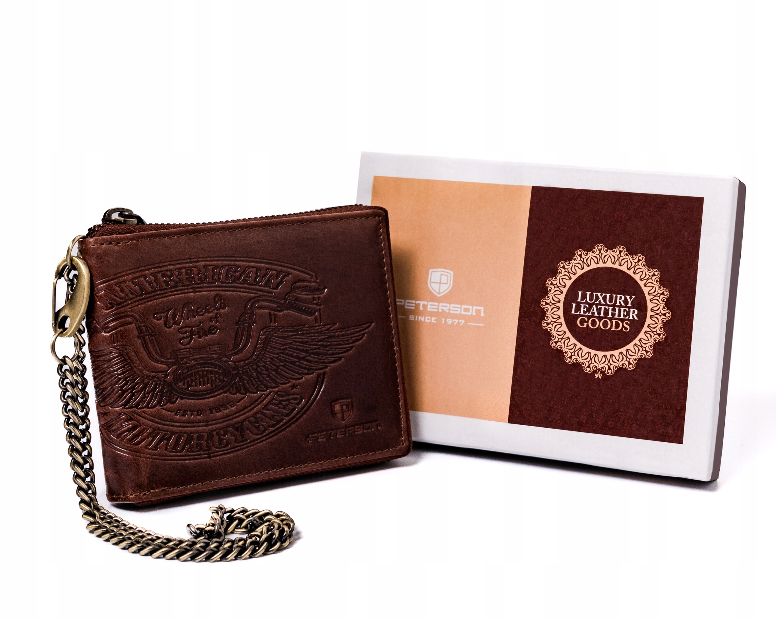 Peňaženka - Peterson Wallet Prírodná koža hnedá PTN N992C-08-HWM-138-Men's Product