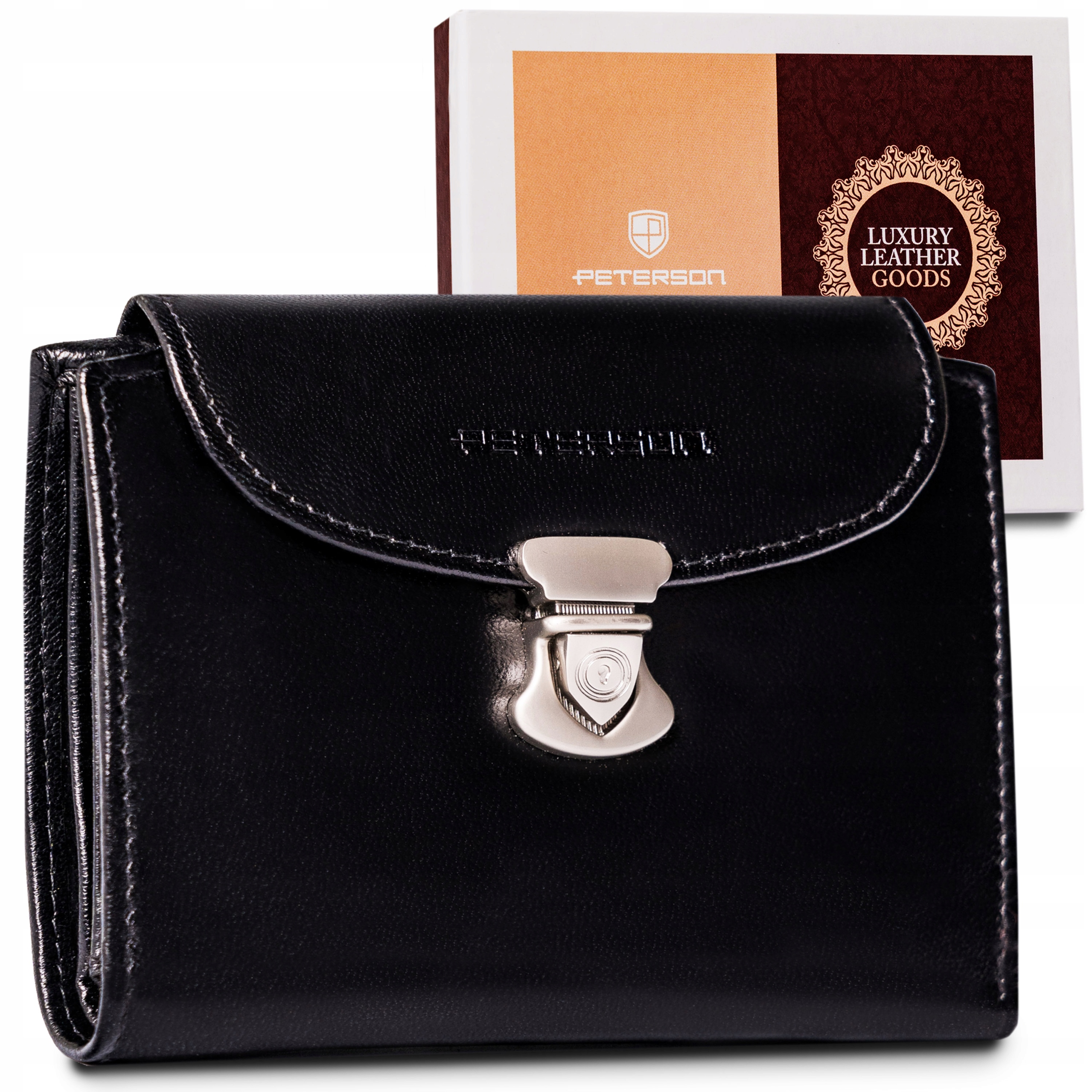 Peňaženka - Peterson Wallet Prírodná koža Čierna PTN RD-26-GCl Black-Women's Product