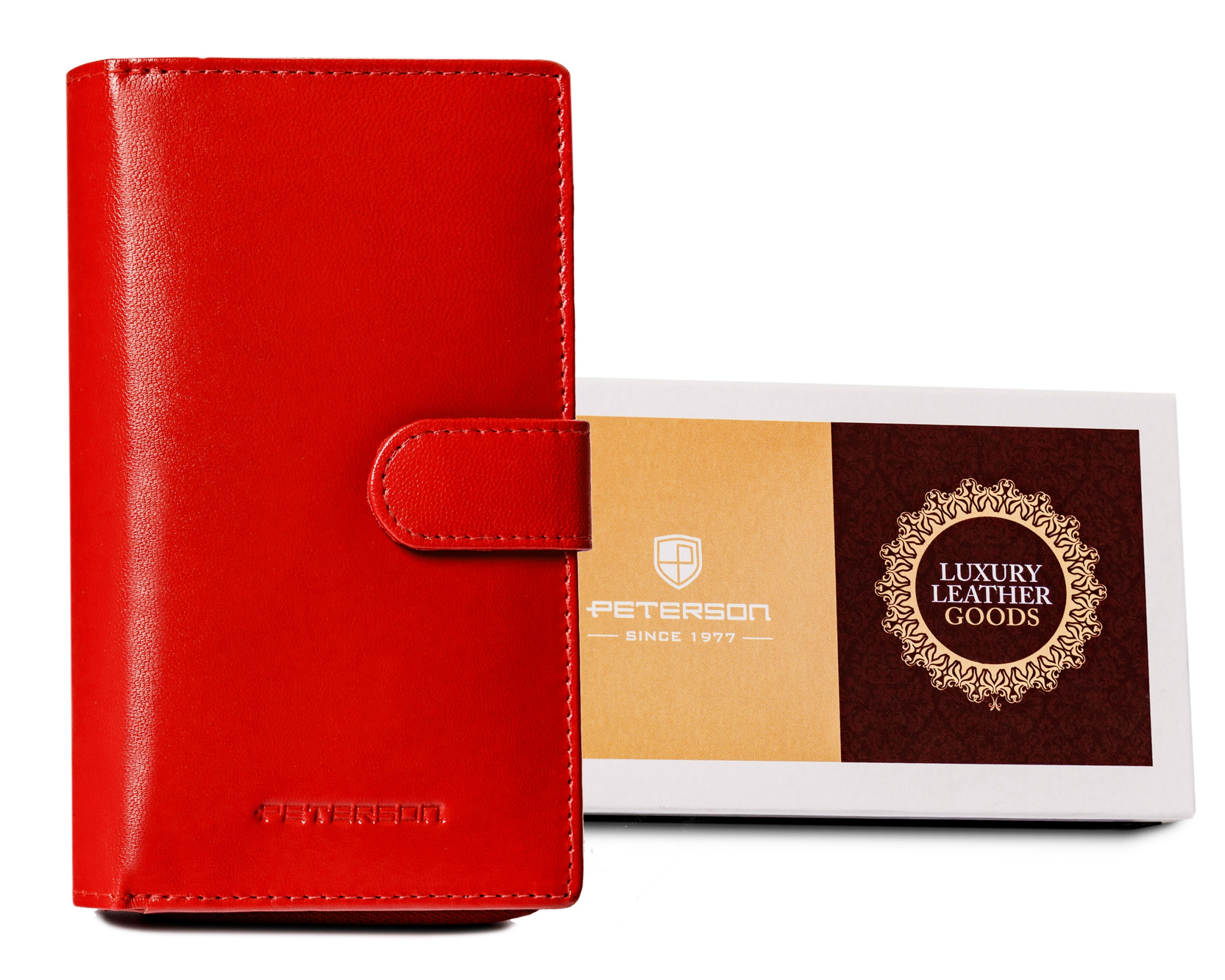 Peňaženka - Peterson Peterson Wallet Prírodná koža červená PTN RD-42-GCL-A Red-Women's Product