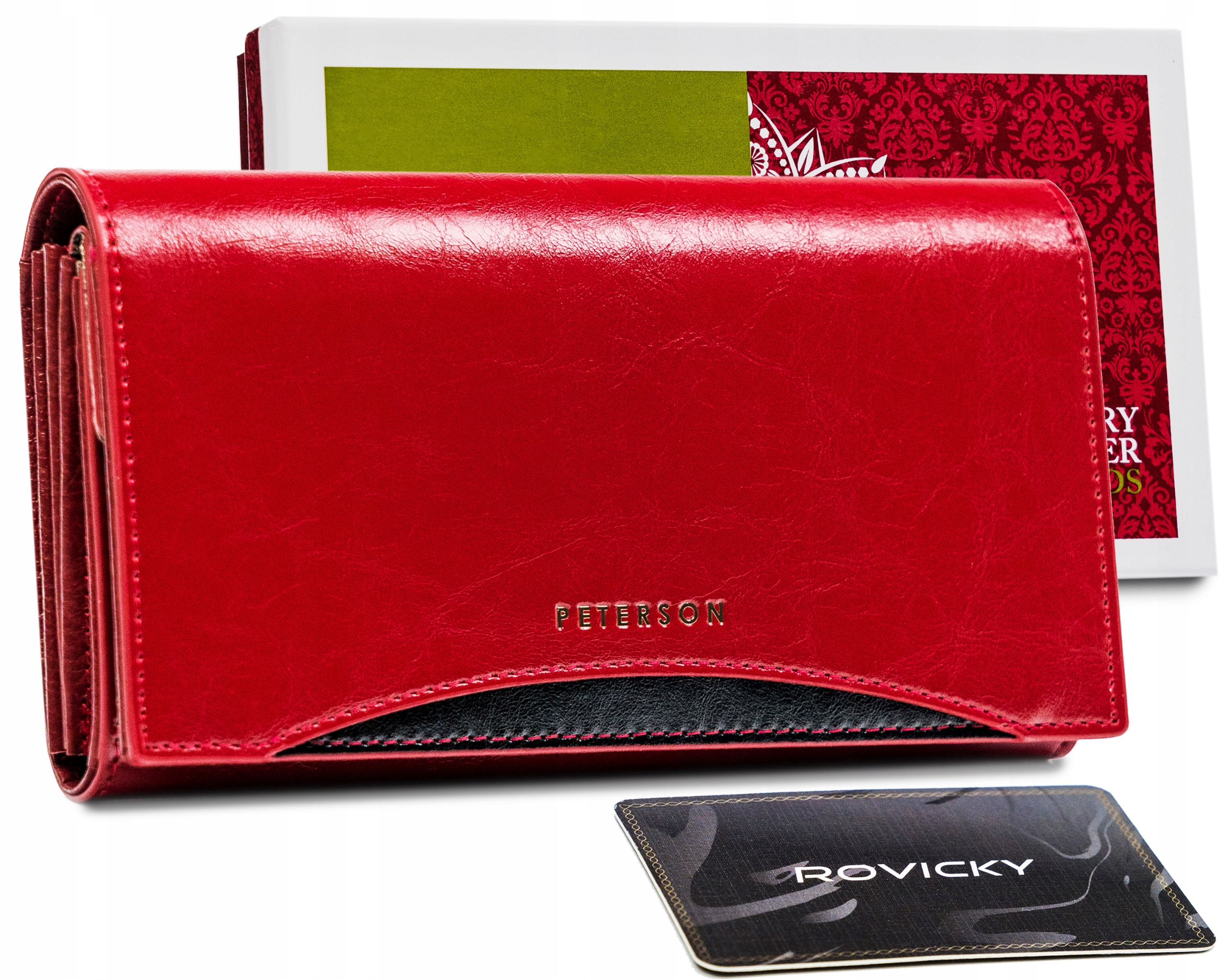 Peňaženka - Peterson Wallet Natural Leather Black, Red PTN PL-411-1773 Red/-Women's Product