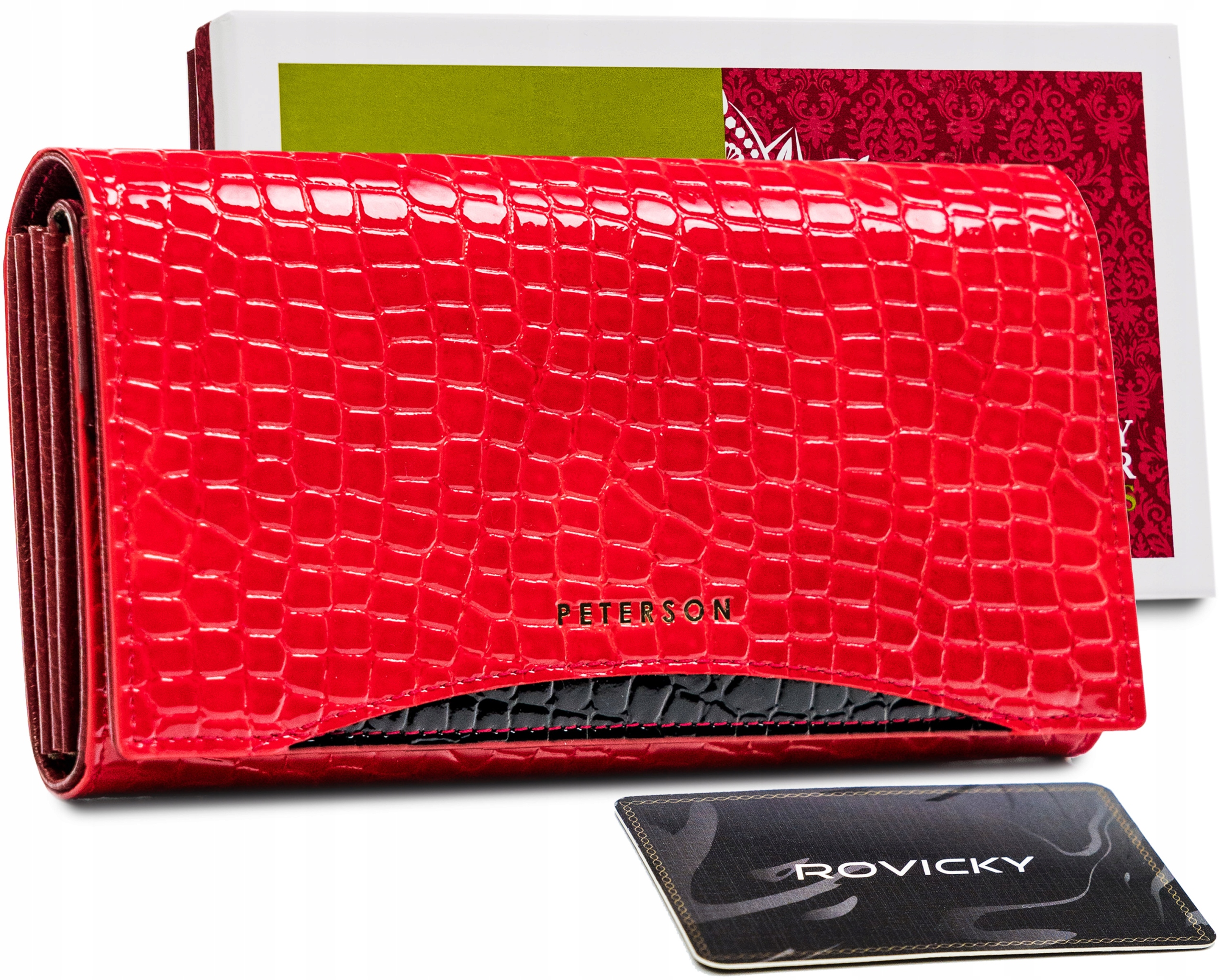Peňaženka - Peterson Peterson Wallet Natural Leather Red PTN MC-411-2107 Produkt R-B-Women's Product
