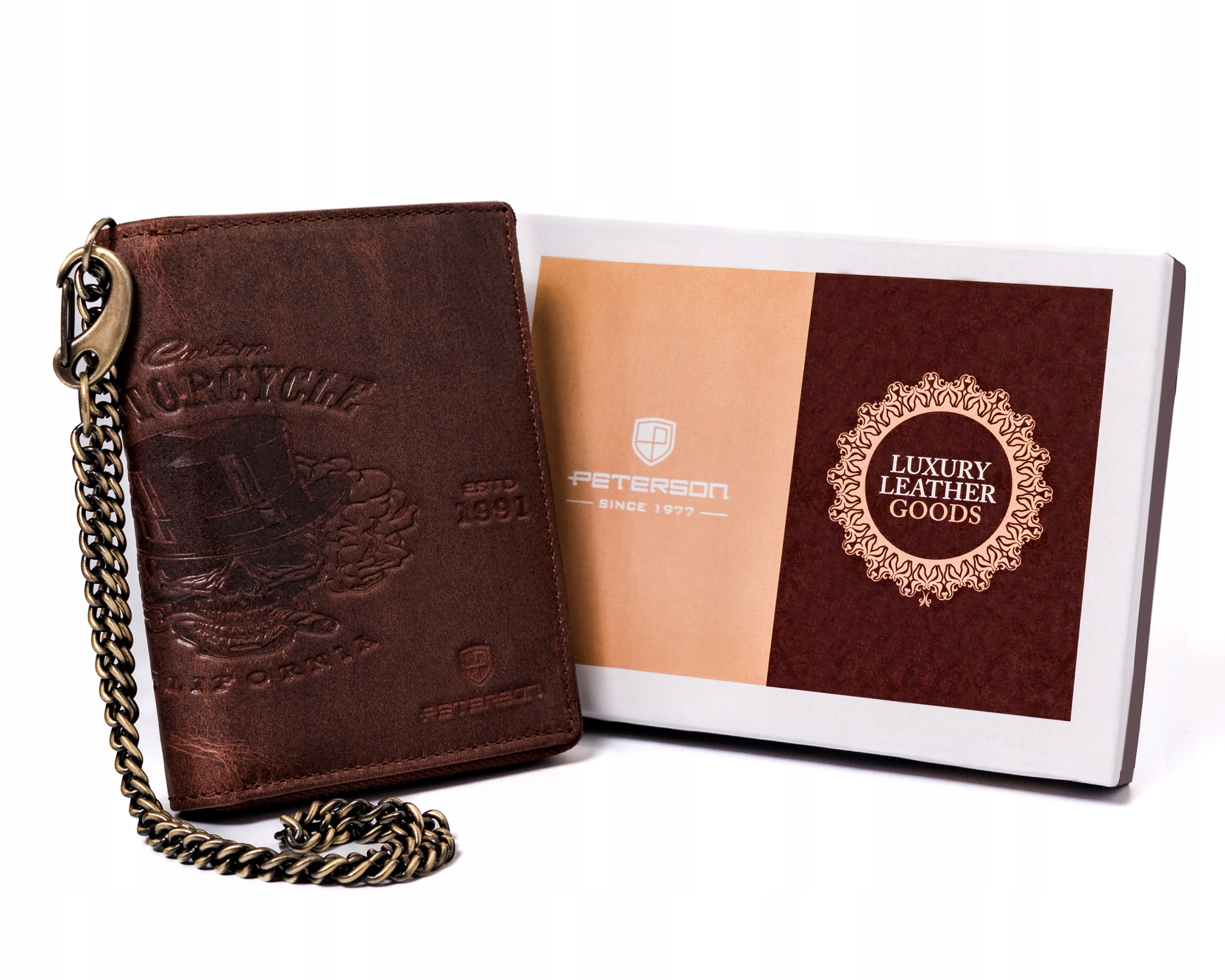 Peňaženka - Peterson Wallet Prírodná koža hnedá PTN N4C-01-HWM-1223-Men's Product