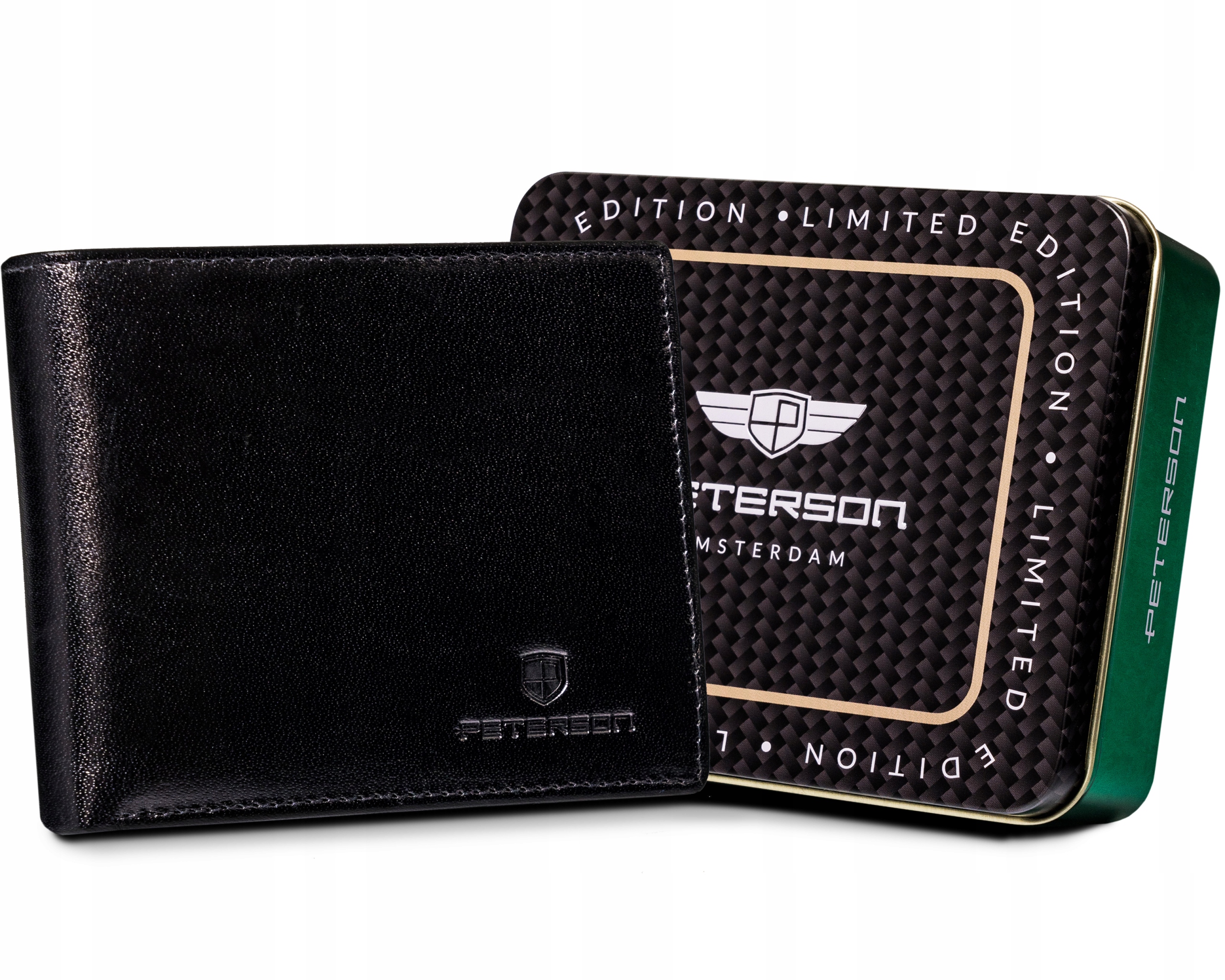 Peňaženka - Peterson Peterson Wallet Prírodná koža čierna PTN N320 -BFA Black - Mužský produkt