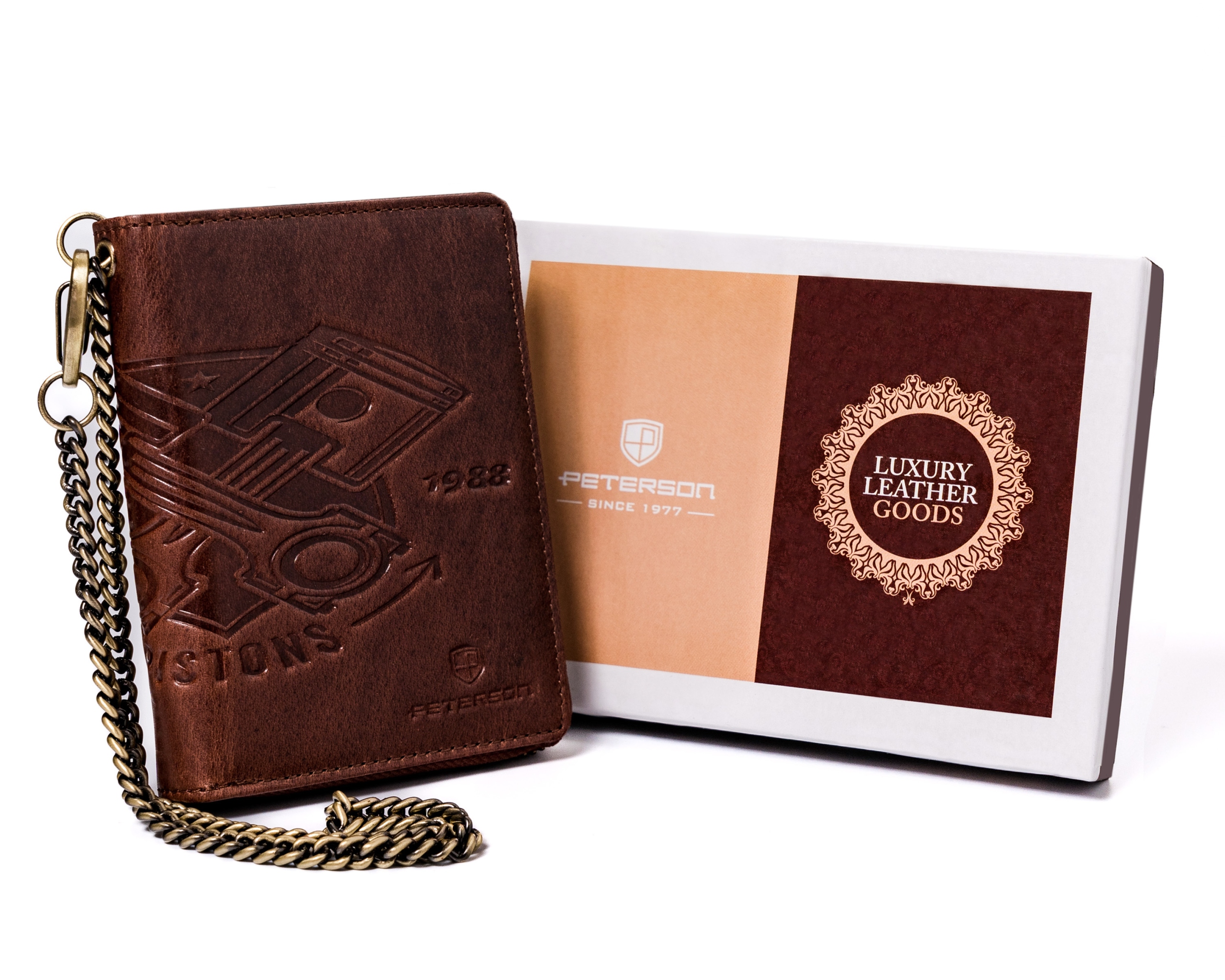 Peňaženka - Peterson Wallet Prírodná koža hnedá PTN N4C-02-HWM-1230-Men's Product