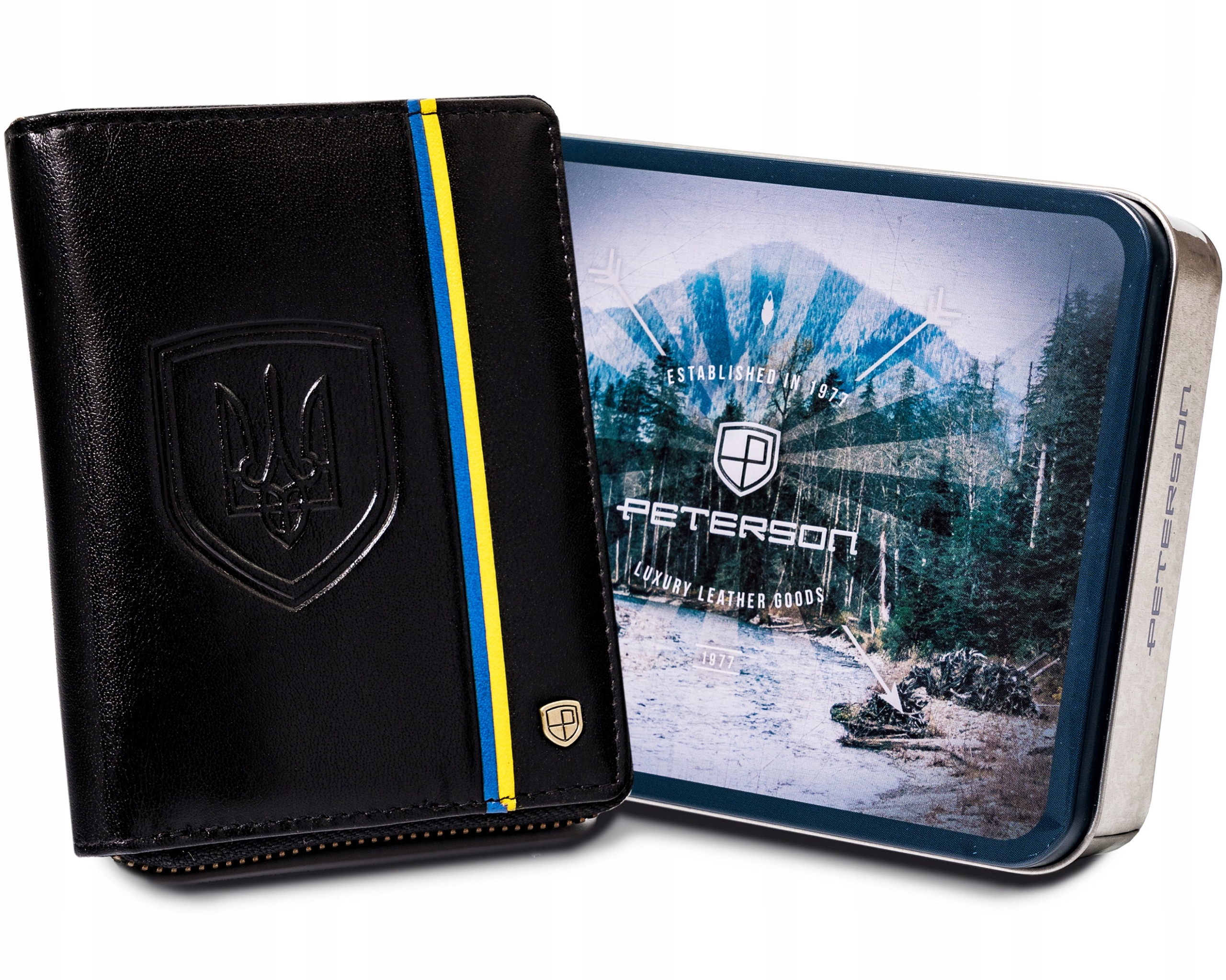Peňaženka - Peterson Wallet Prírodná koža čierna PTN 340-p-up produkt UA-Blac-Men