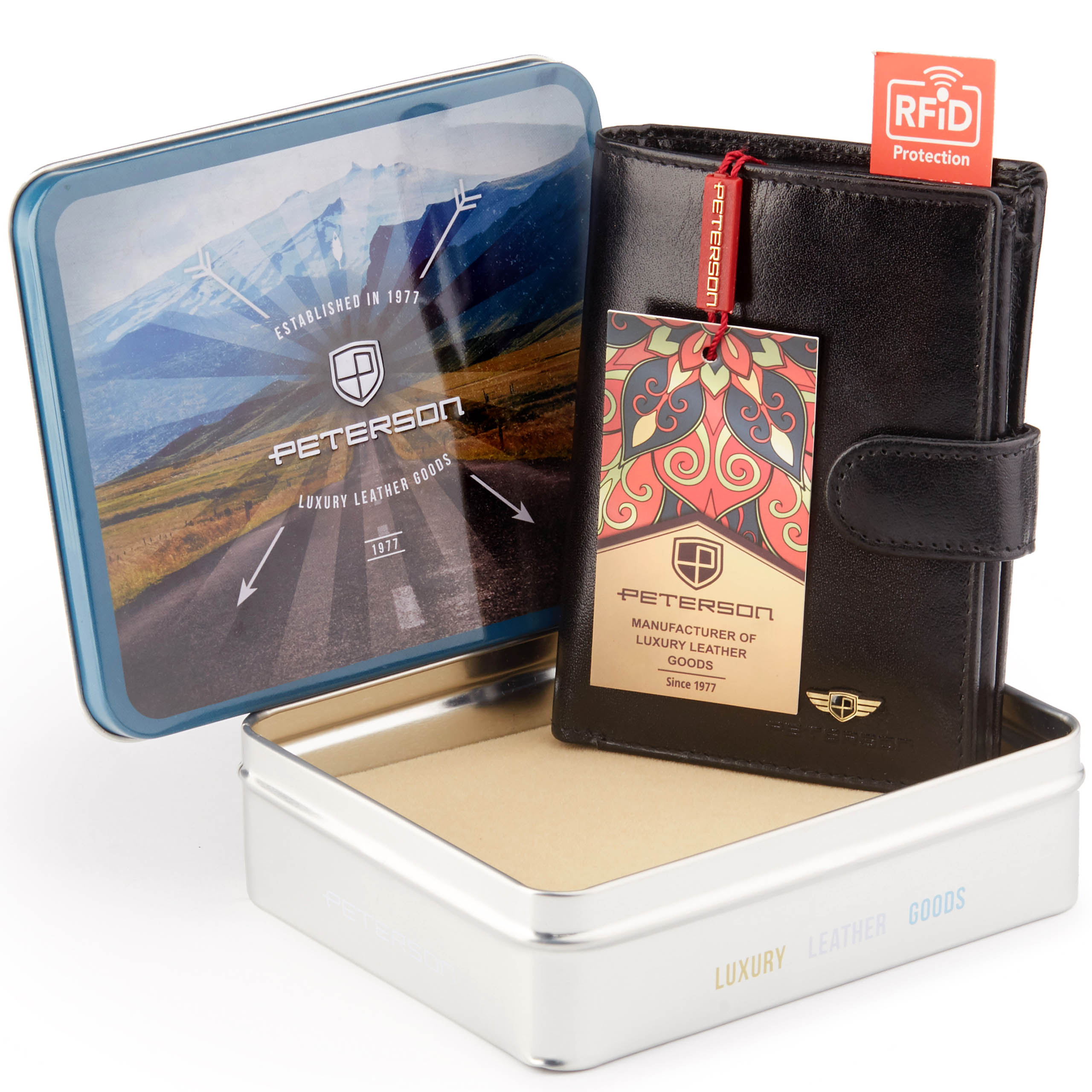 Peňaženka - Peterson Wallet Prírodná koža Čierna PTN 348Z 2-1-1 Black-Women's Product
