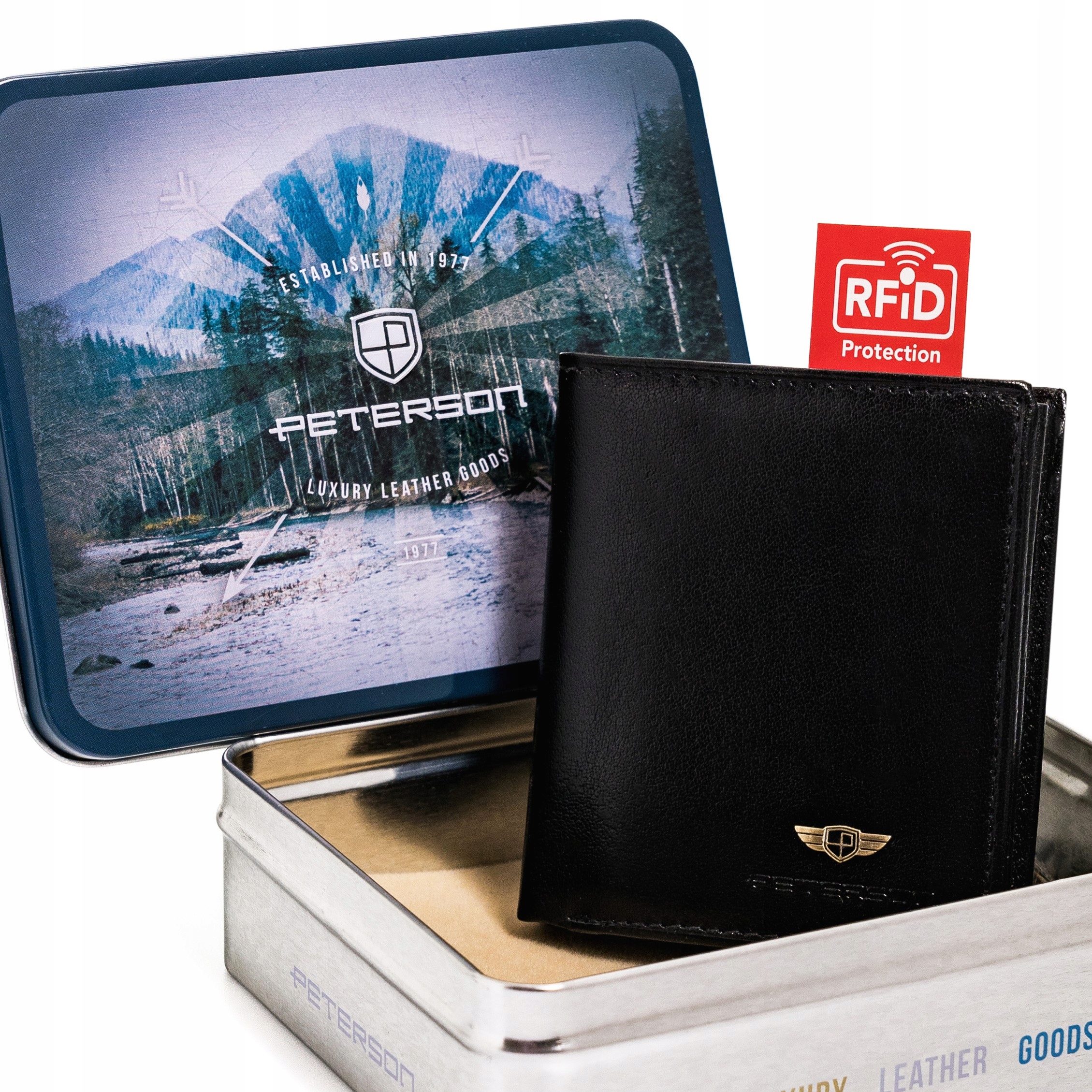 Peňaženka - Peterson peňaženka pravá koža čierna PTN 365 2-1-1-9634 B - Pánsky produkt