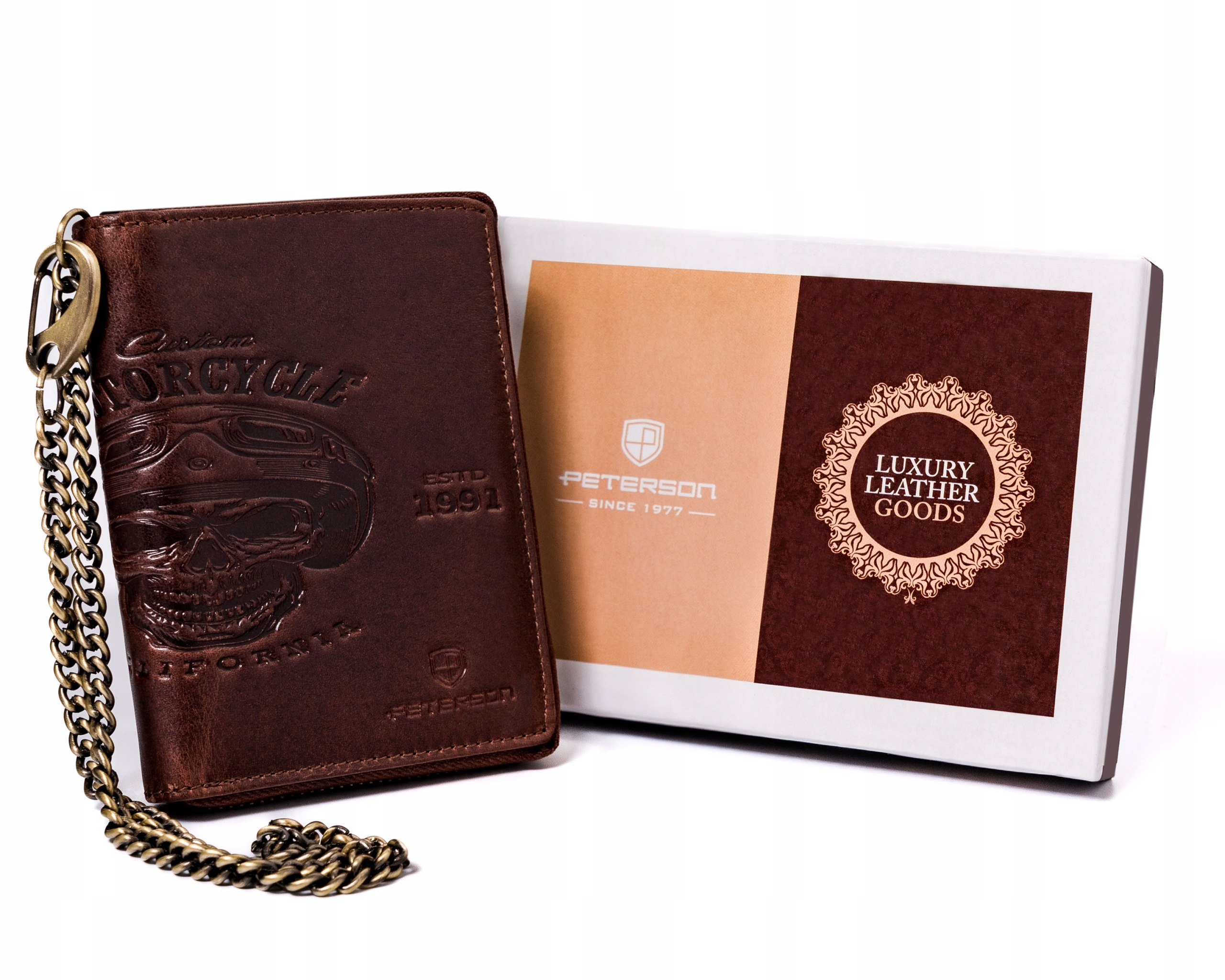 Peňaženka - Peterson Peterson Wallet Prírodná koža hnedá PTN N4C-03-HWM-1247-Men's Product