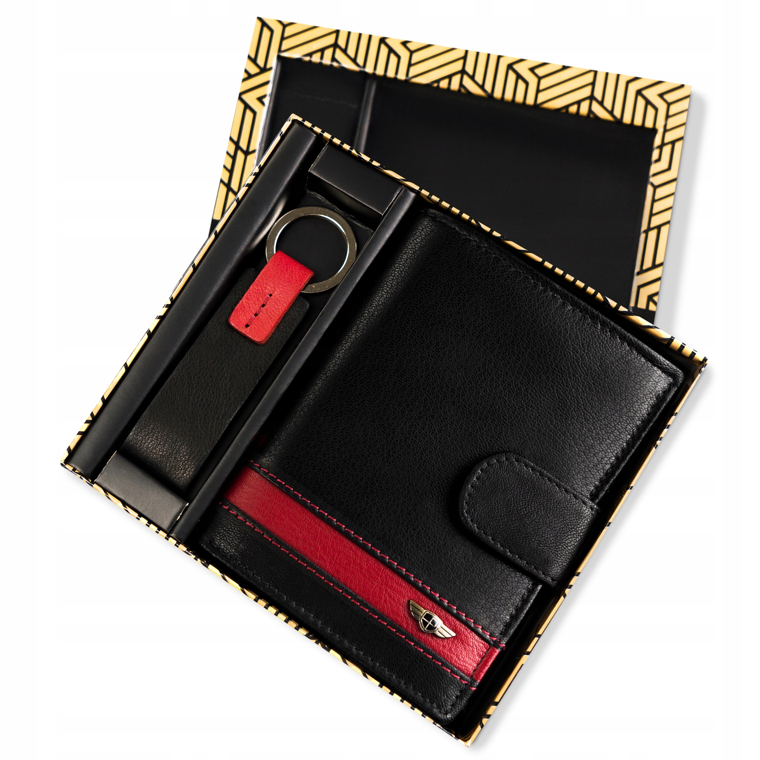 Peňaženka - Peterson Wallet Prírodná koža Čierna PTN PK1-N4L BL-RED-MALE PRODUKT