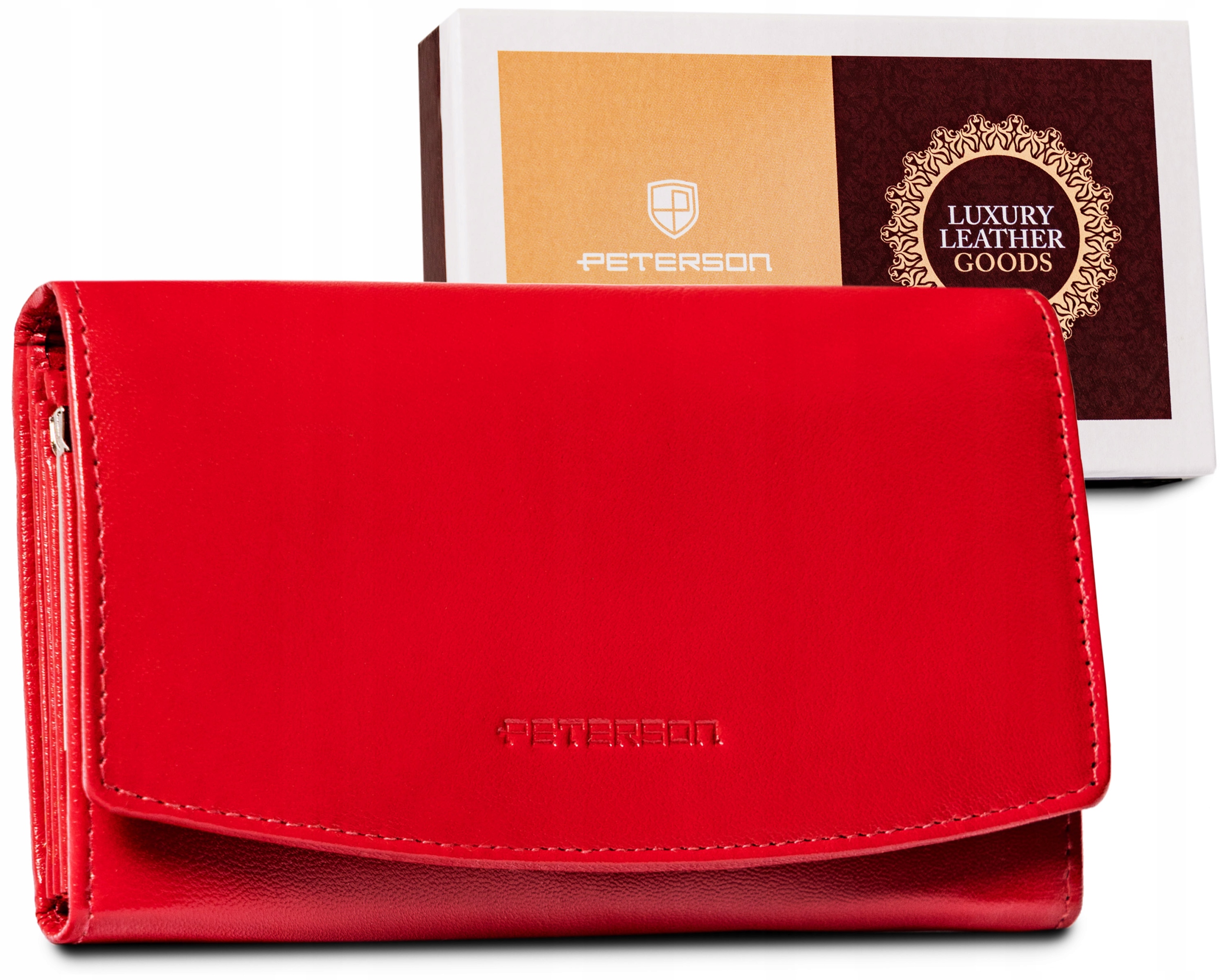 Peňaženka - Peterson Peterson Wallet Prírodná koža červená PTN RD-31-GCL Red-Women's Product