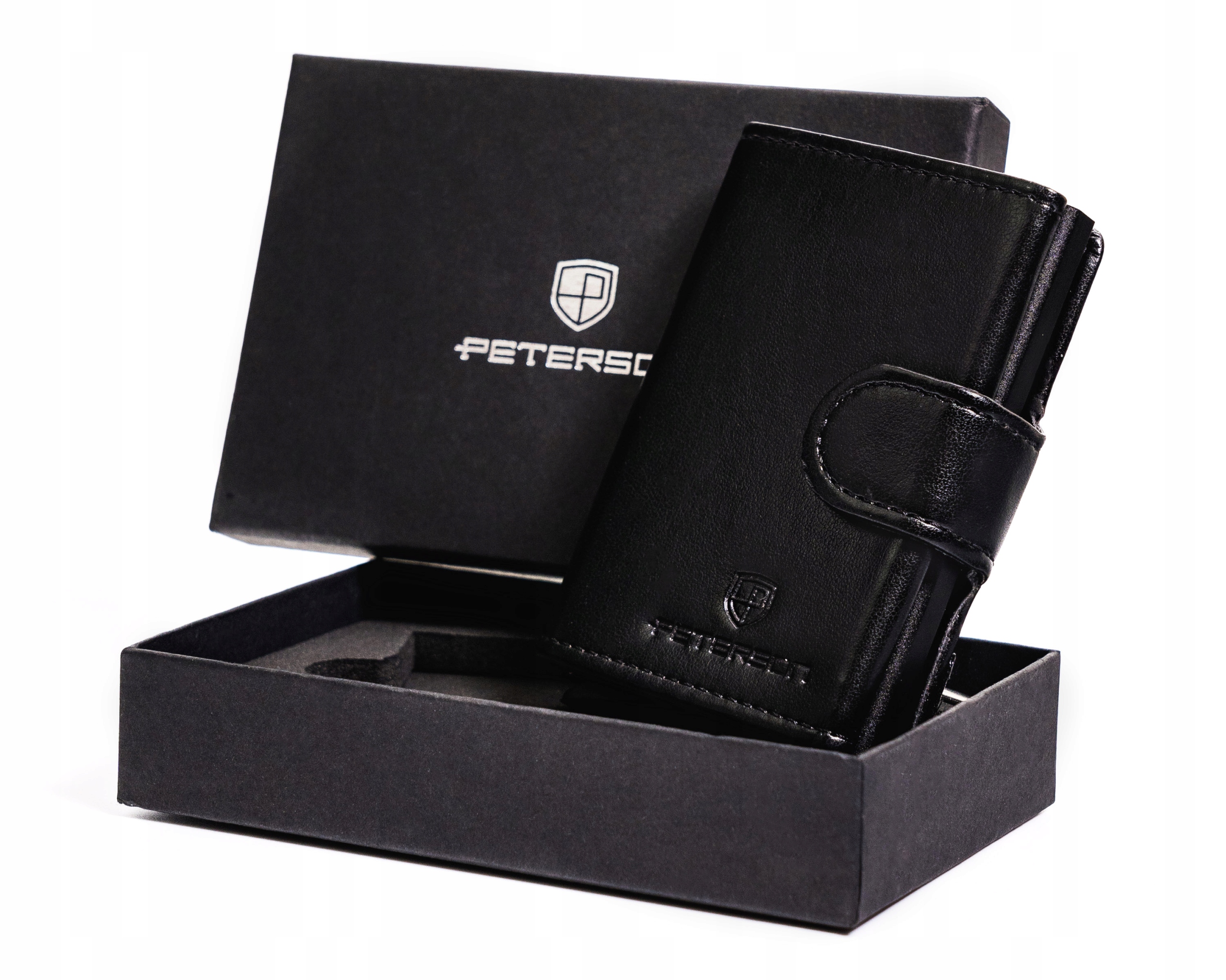 Peňaženka - Peterson Wallet Prírodná koža Čierna PTN 123711901 Čierna - mužský produkt