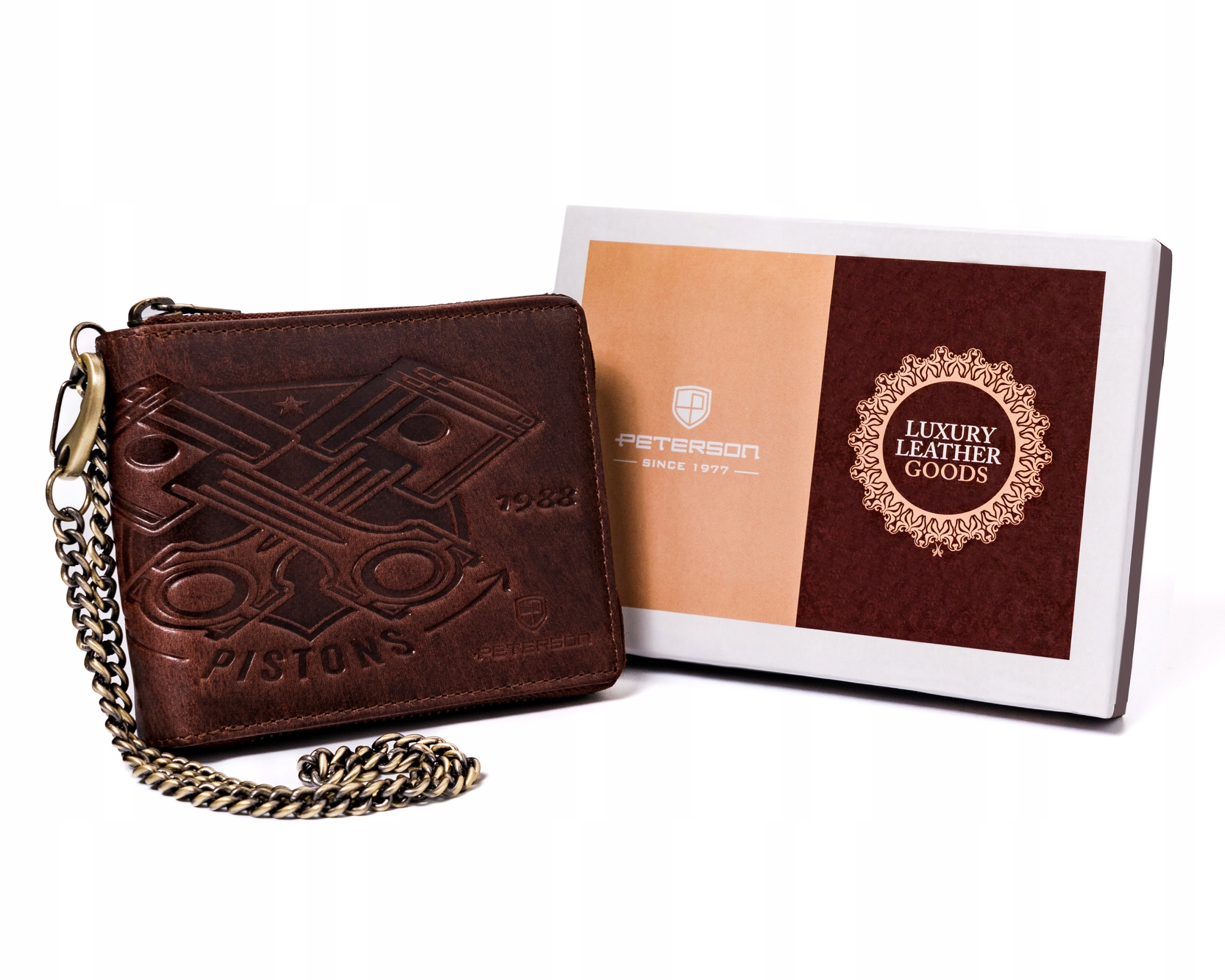 Peňaženka - Peterson Peterson Wallet Prírodná koža hnedá PTN N992C-02-HWM-132-Men's Product