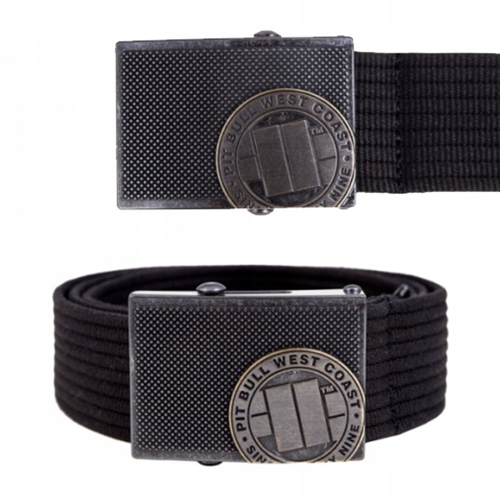 Opasok - Pit Bull West Coast Black, Navy Blue, Strieborný pás - Unisex Product